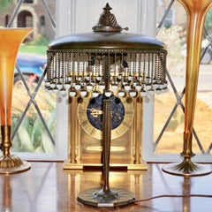 Tiffany Studios Bronze With Hanging Favrile Beads Table Lamp