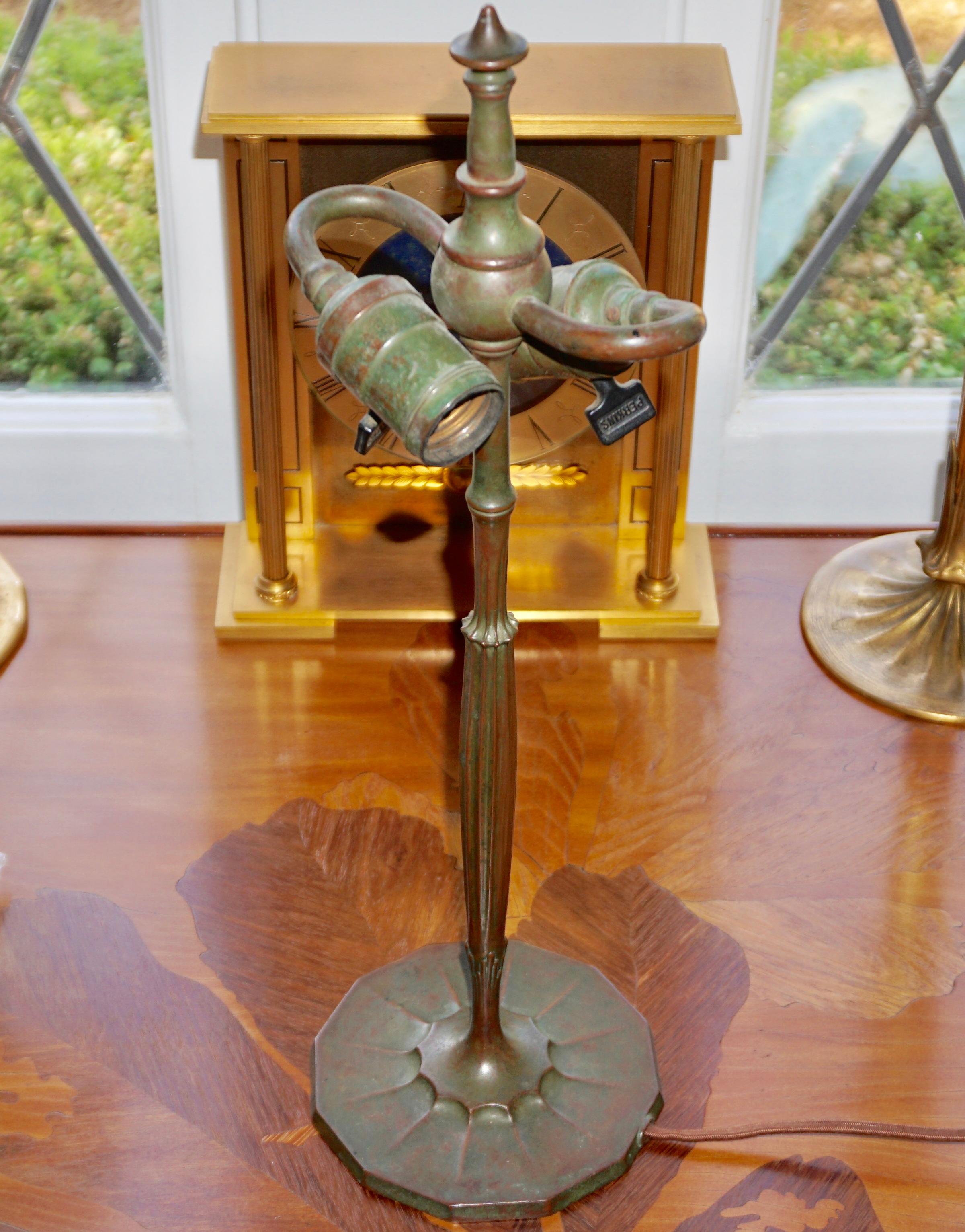 Tiffany Studios Bronze With Hanging Favrile Beads Table Lamp 1