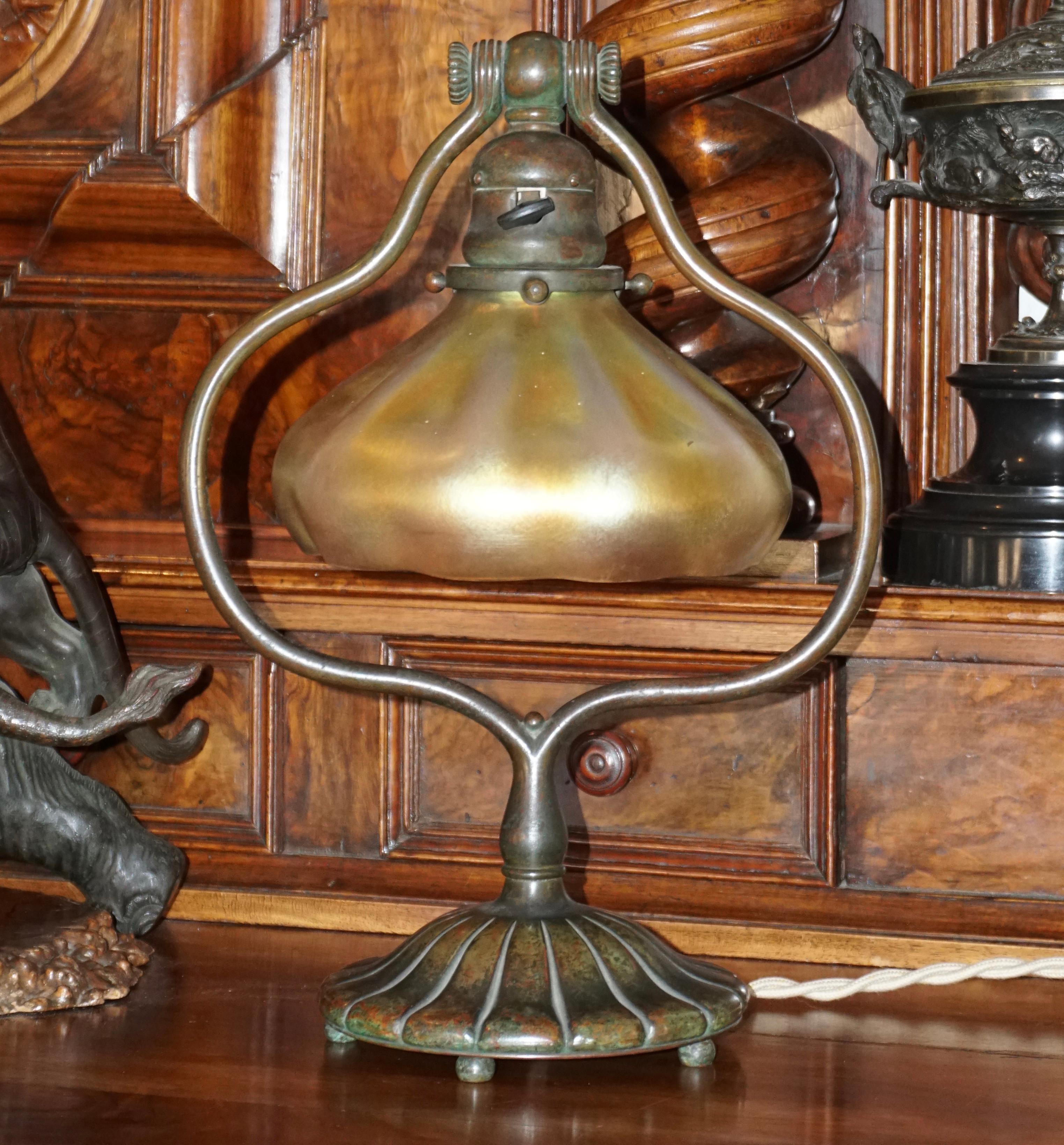 bronze lamp harp