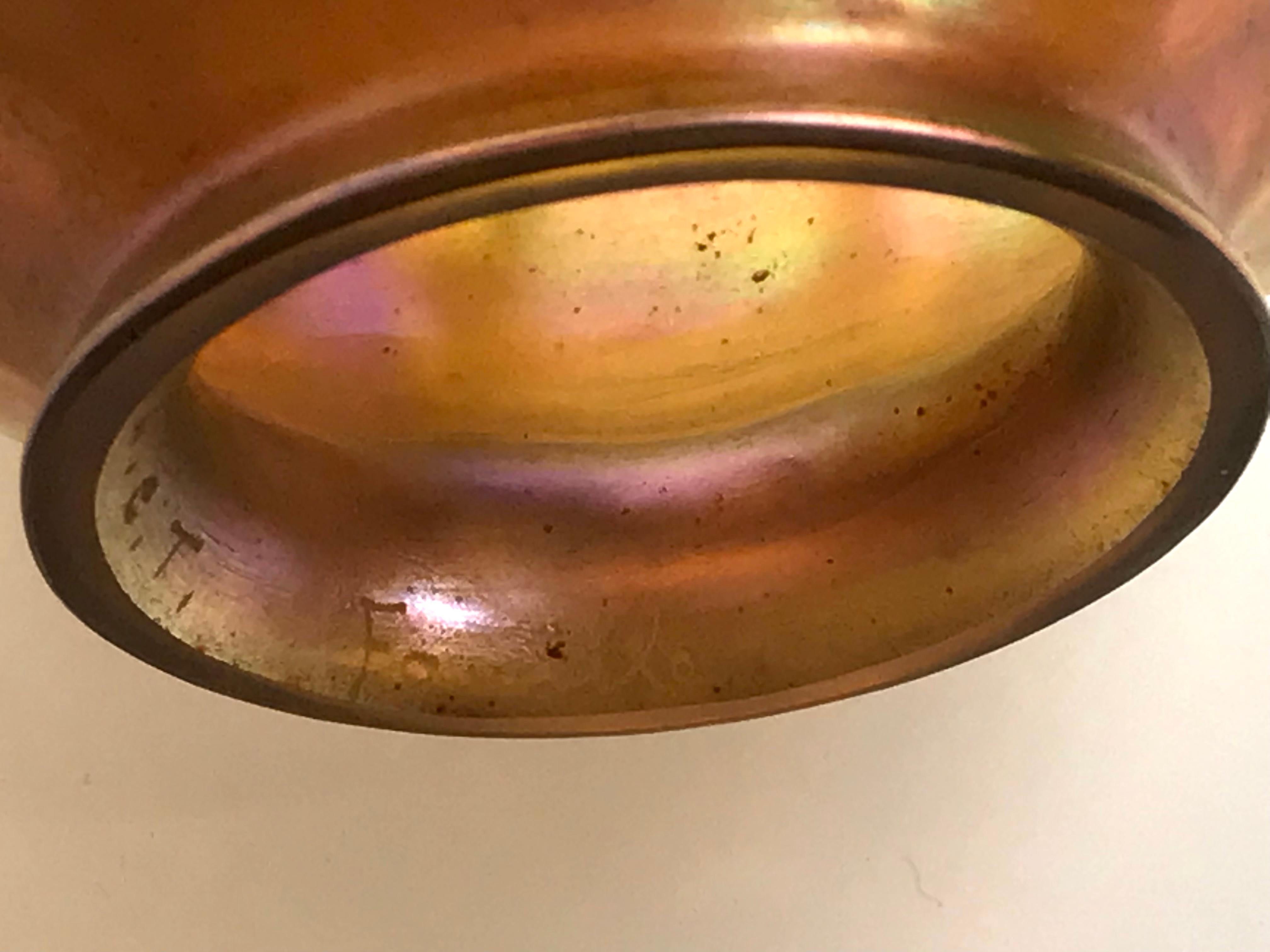 Tiffany Studios Bronze And favrile Harp Table lamp For Sale 6