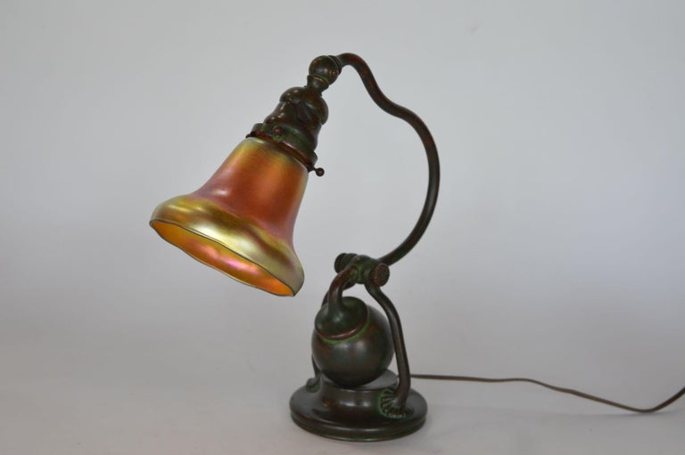 Tiffany & Co. Studios bronze and favrile table lamp.
