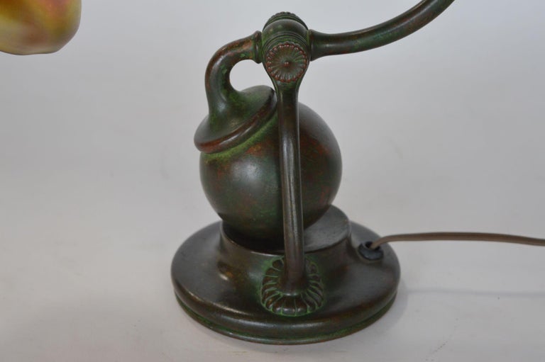 American Tiffany & Co. Studios Bronze and Favrile Table Lamp For Sale
