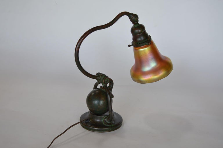 Tiffany & Co. Studios Bronze and Favrile Table Lamp For Sale 2