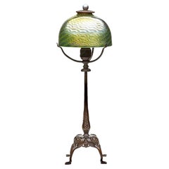 Used Tiffany Studios Bronze and Favrile Table Lamp