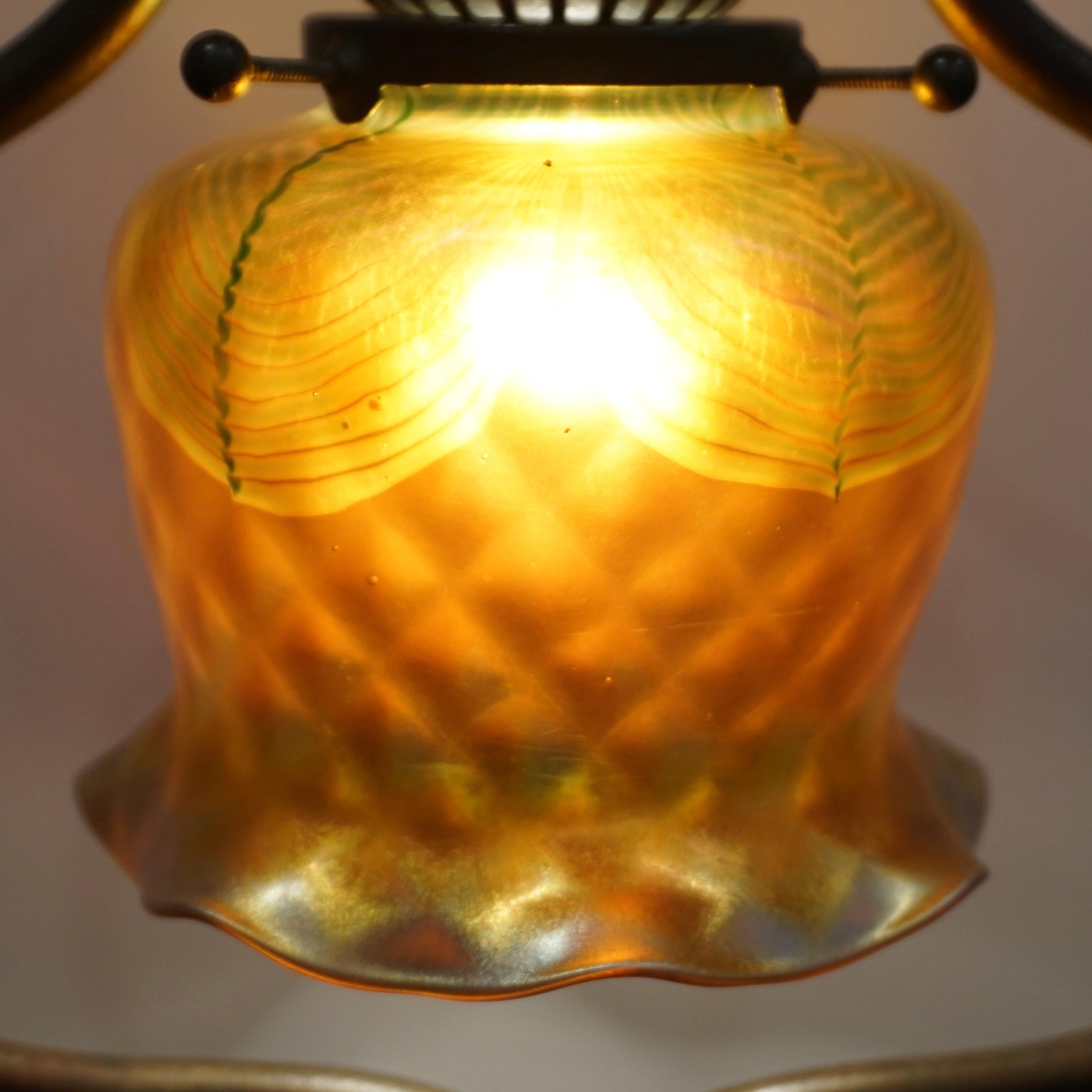 Tiffany Studios Bronze And L.C.T. Favrile Table Lamp 2