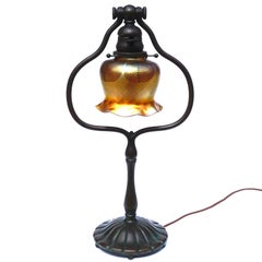 Tiffany Studios Bronze And L.C.T. Favrile Table Lamp