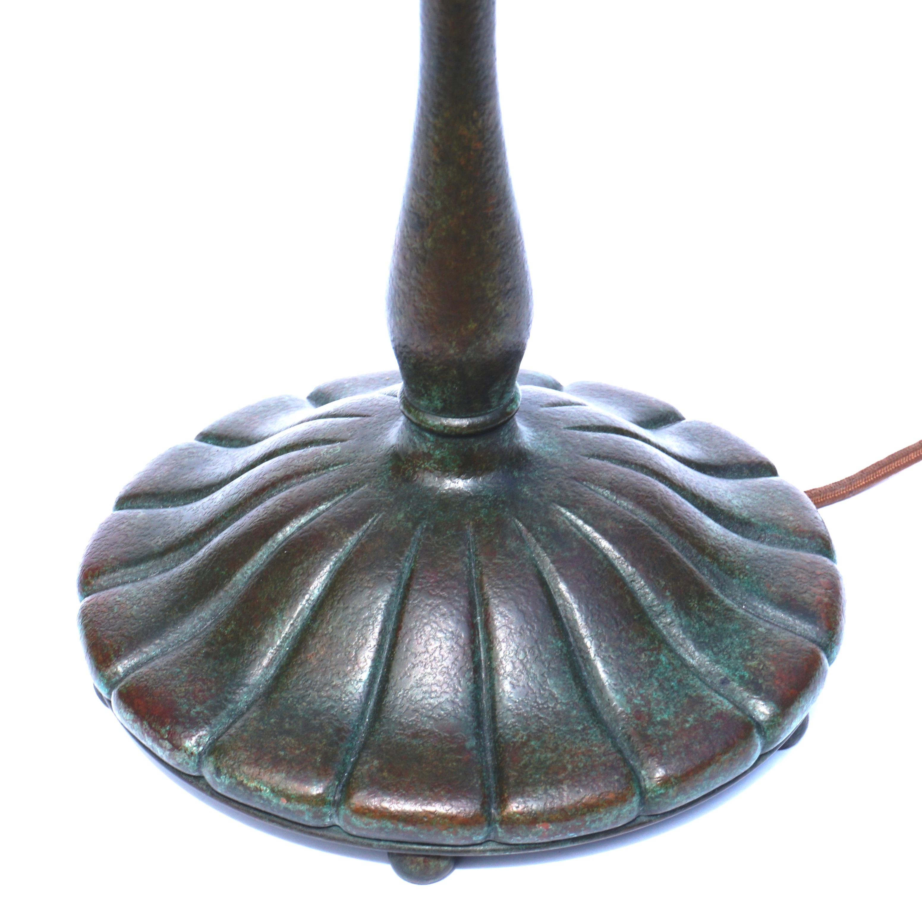 American Tiffany Studios Bronze And L.C.T. Favrile Table Lamp