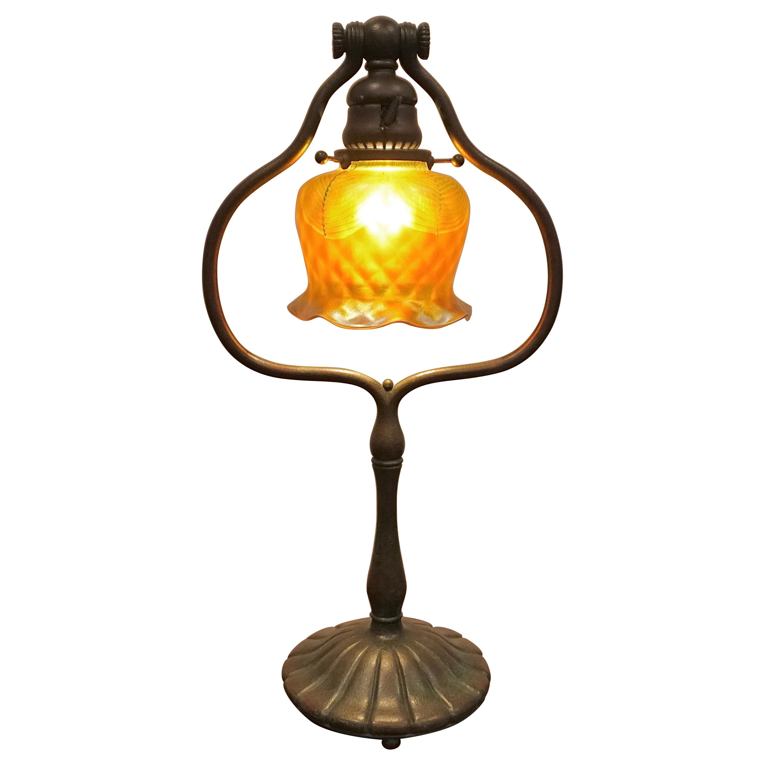 Tiffany Studios Bronze And L.C.T. Favrile Table Lamp