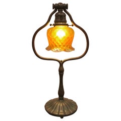 Used Tiffany Studios Bronze And L.C.T. Favrile Table Lamp