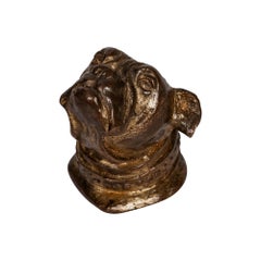 Antique Tiffany Studios, Bronze Animal Form "Bulldog" Paperweight