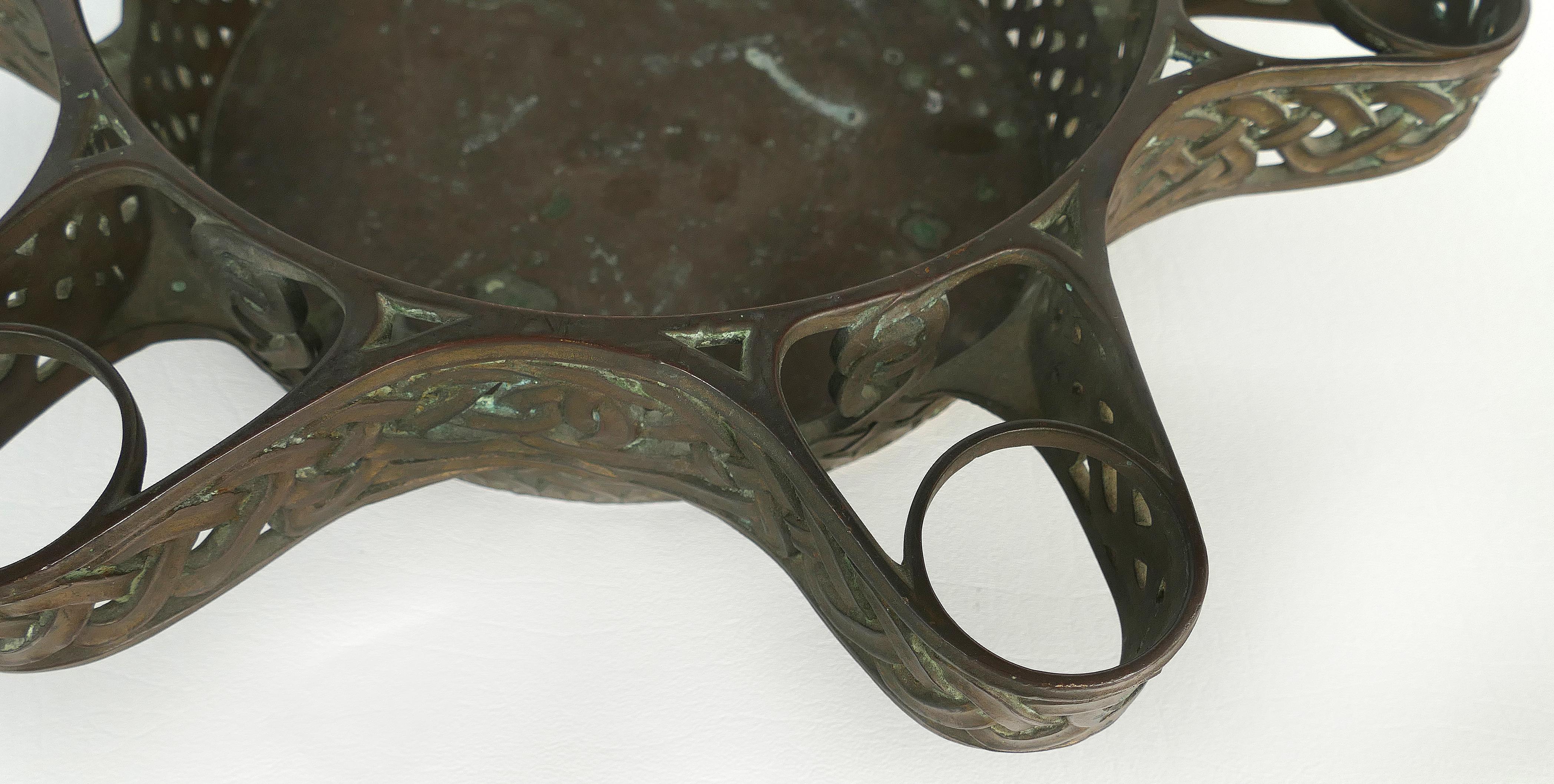 Tiffany Studios Bronze Centerpiece Bowl, Signed 5