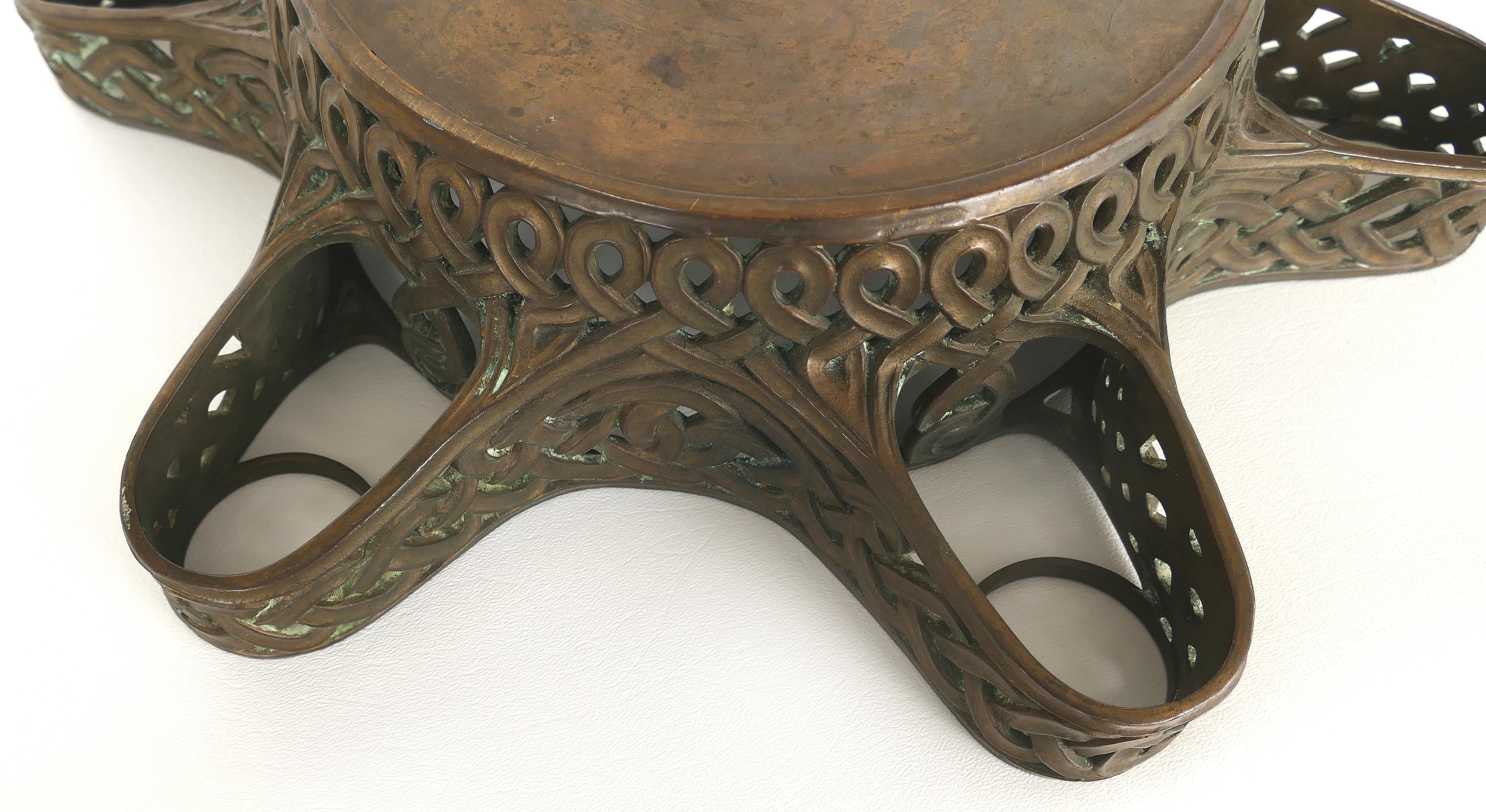 Tiffany Studios Bronze Centerpiece Bowl, Signed 4