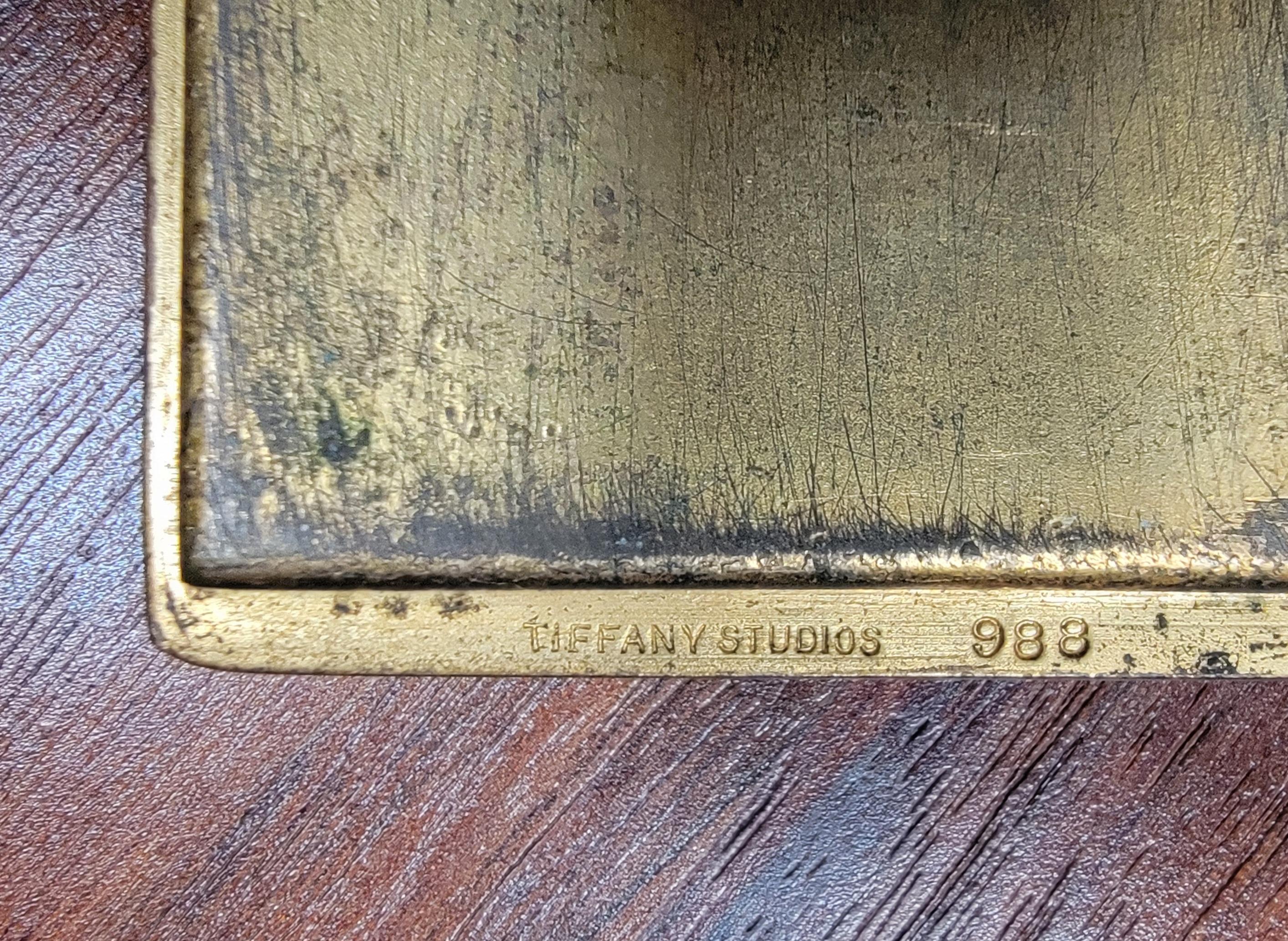Tiffany Studios Bronze Schreibtisch Blotter Ends frühen 20. (Arts and Crafts) im Angebot