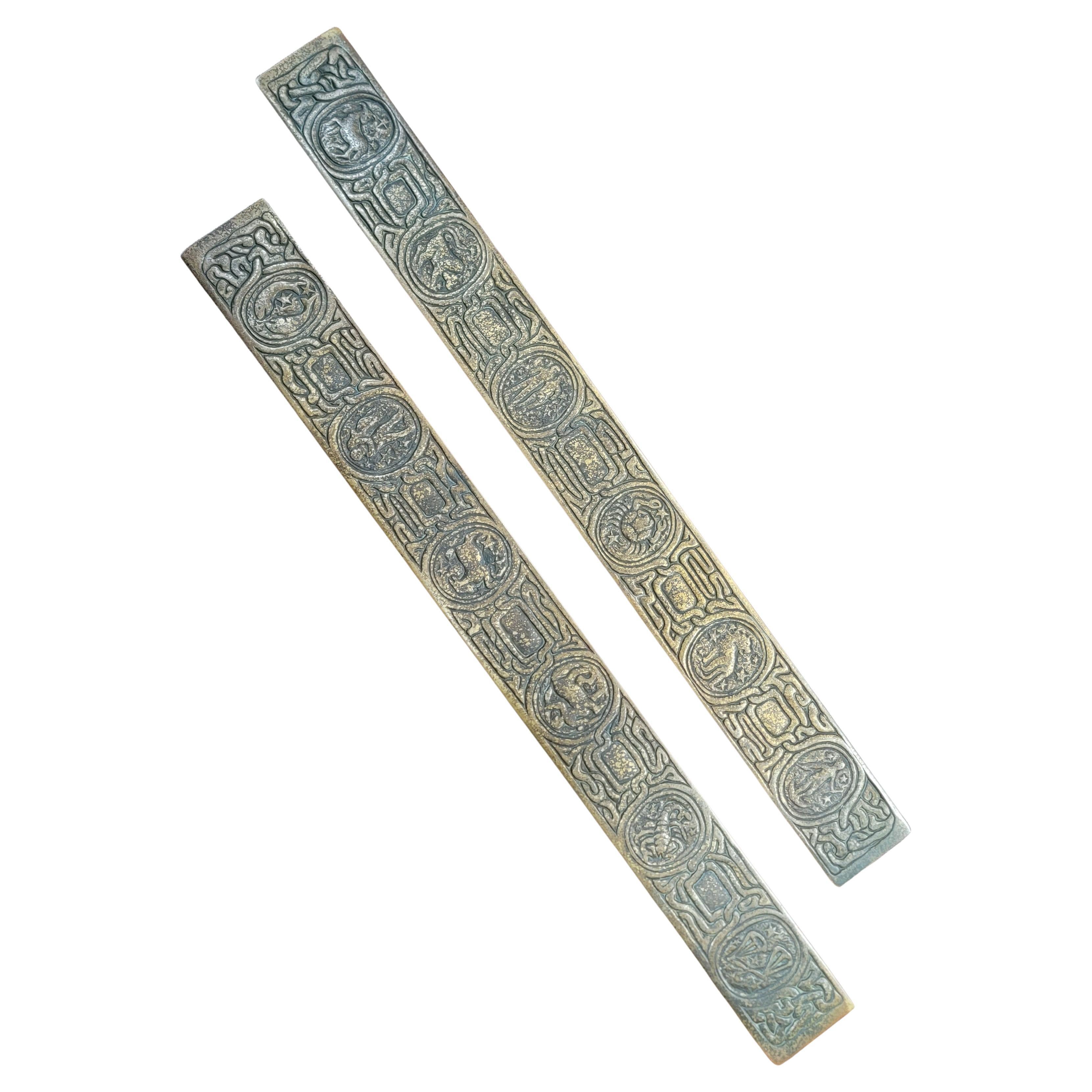 Tiffany Studios Bronze Schreibtisch Blotter Ends frühen 20.