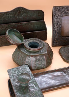 Tiffany Studios Bronze Desk Set "Zodiac" Pattern