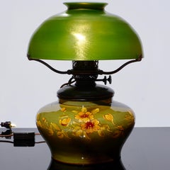 Tiffany Studios Bronze, Favrile and Pottery Oil Lamp