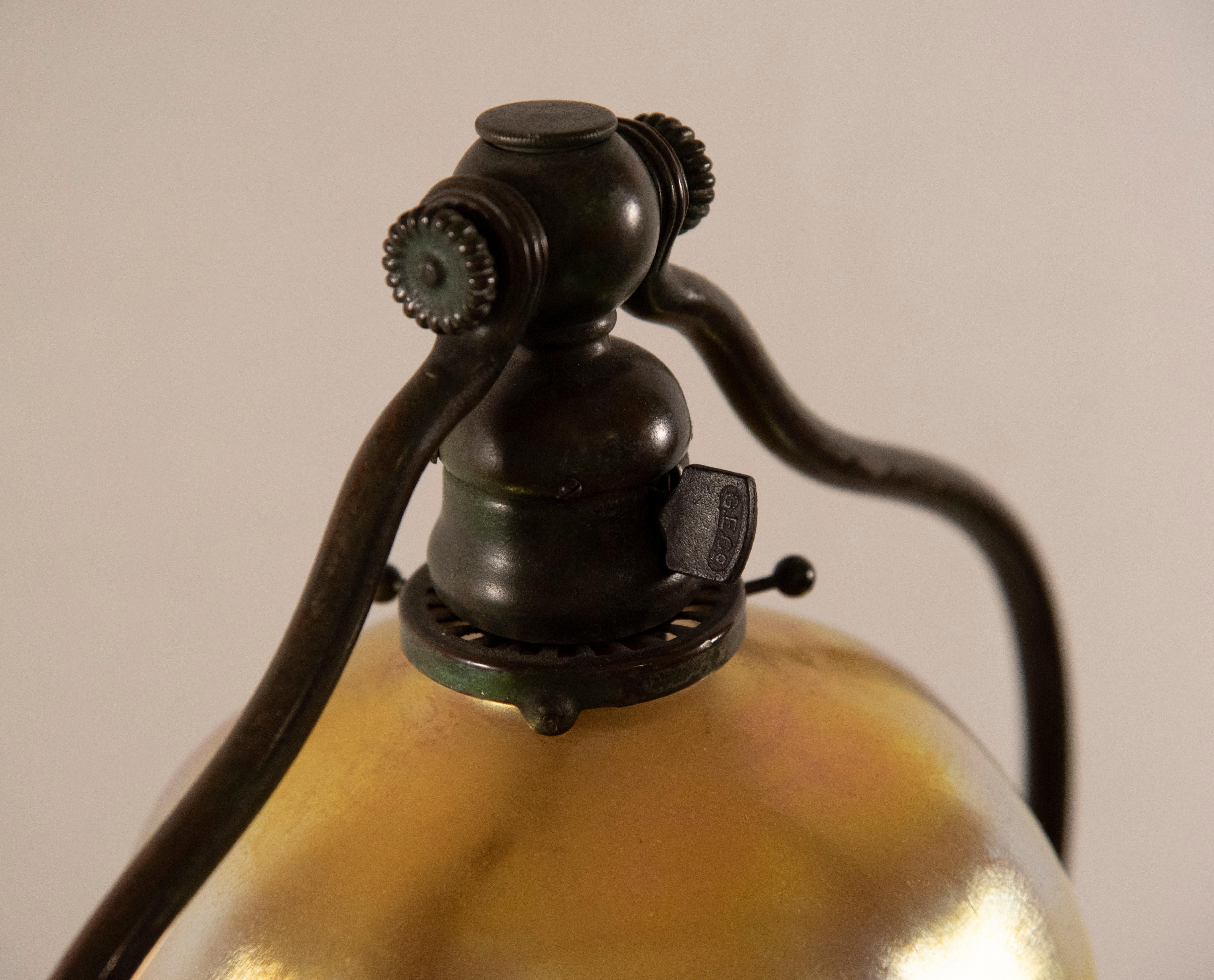 20th Century Tiffany Studios Bronze Favrile Signed Floor Lamp For Sale