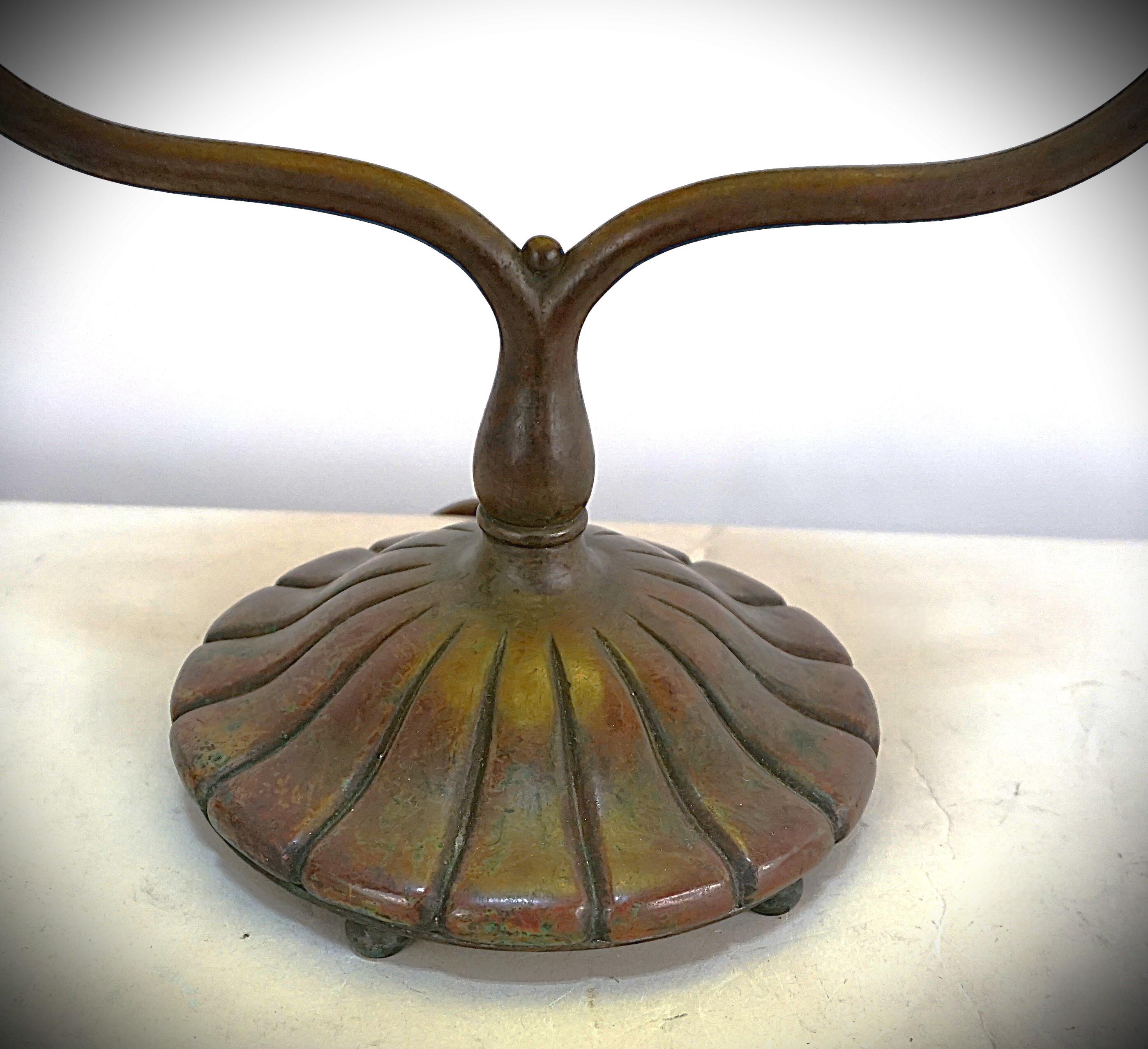 Art Nouveau Tiffany Studios Bronze Harp Table Desk Lamp #3