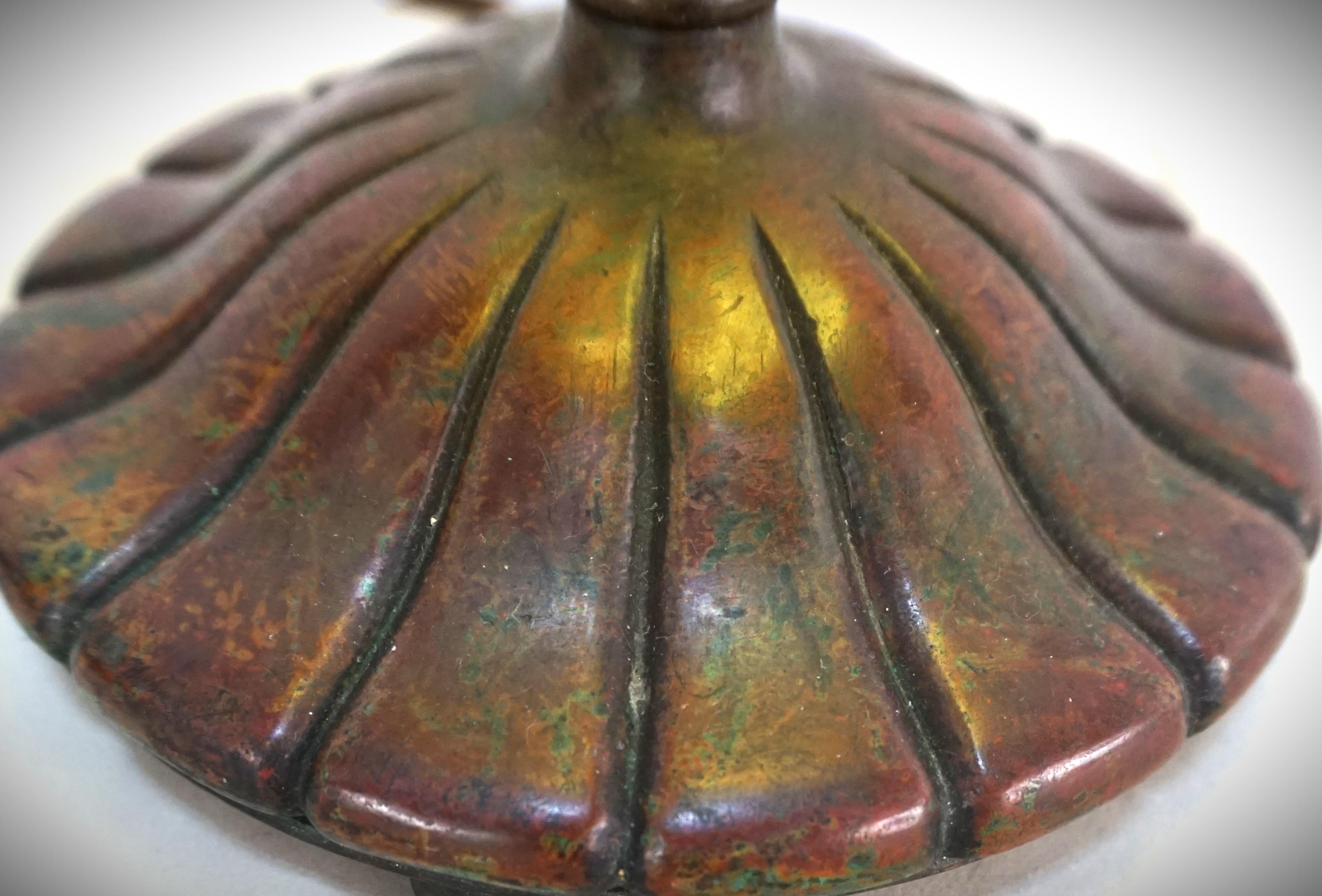 Tiffany Studios Bronze Harp Table Desk Lamp #3 1