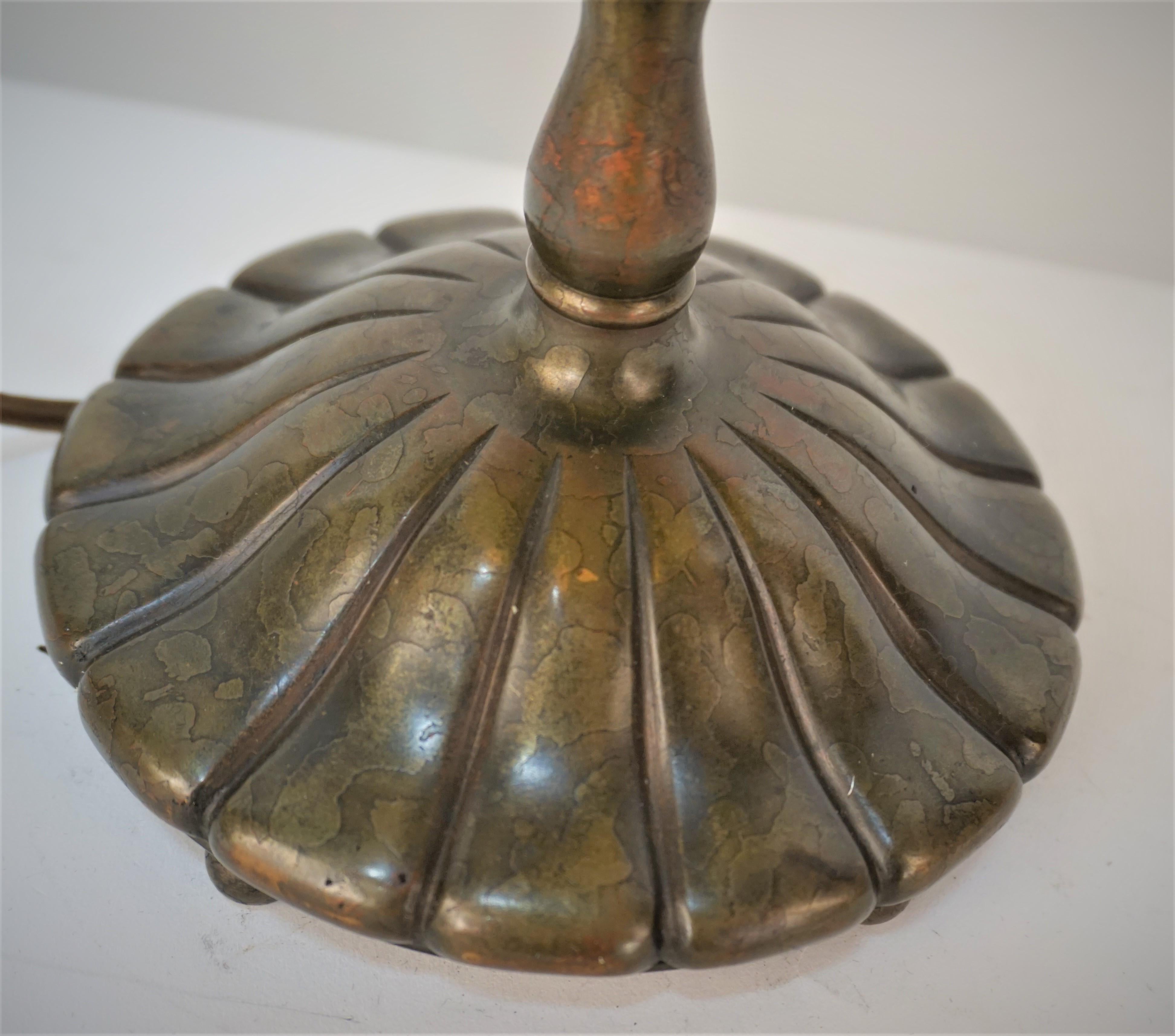 Tiffany Studios Bronze Harp Table Desk Lamp For Sale 5
