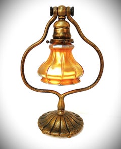 Tiffany Studios Bronze Harp Table Desk Lamp
