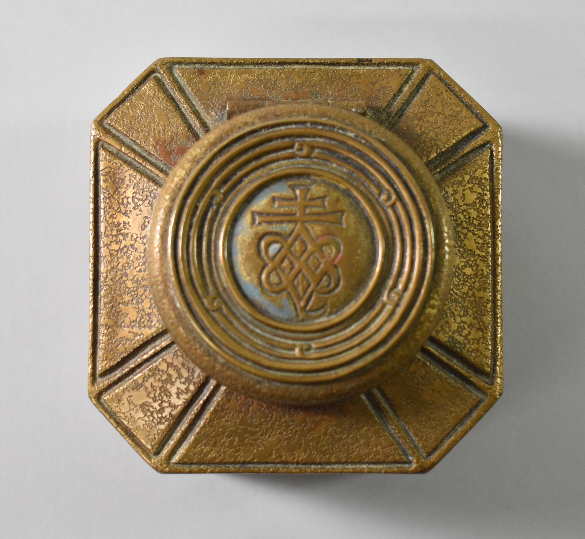 Bronze-Tintenfass von Tiffany Studios, New York, Bookmark-Muster (20. Jahrhundert) im Angebot