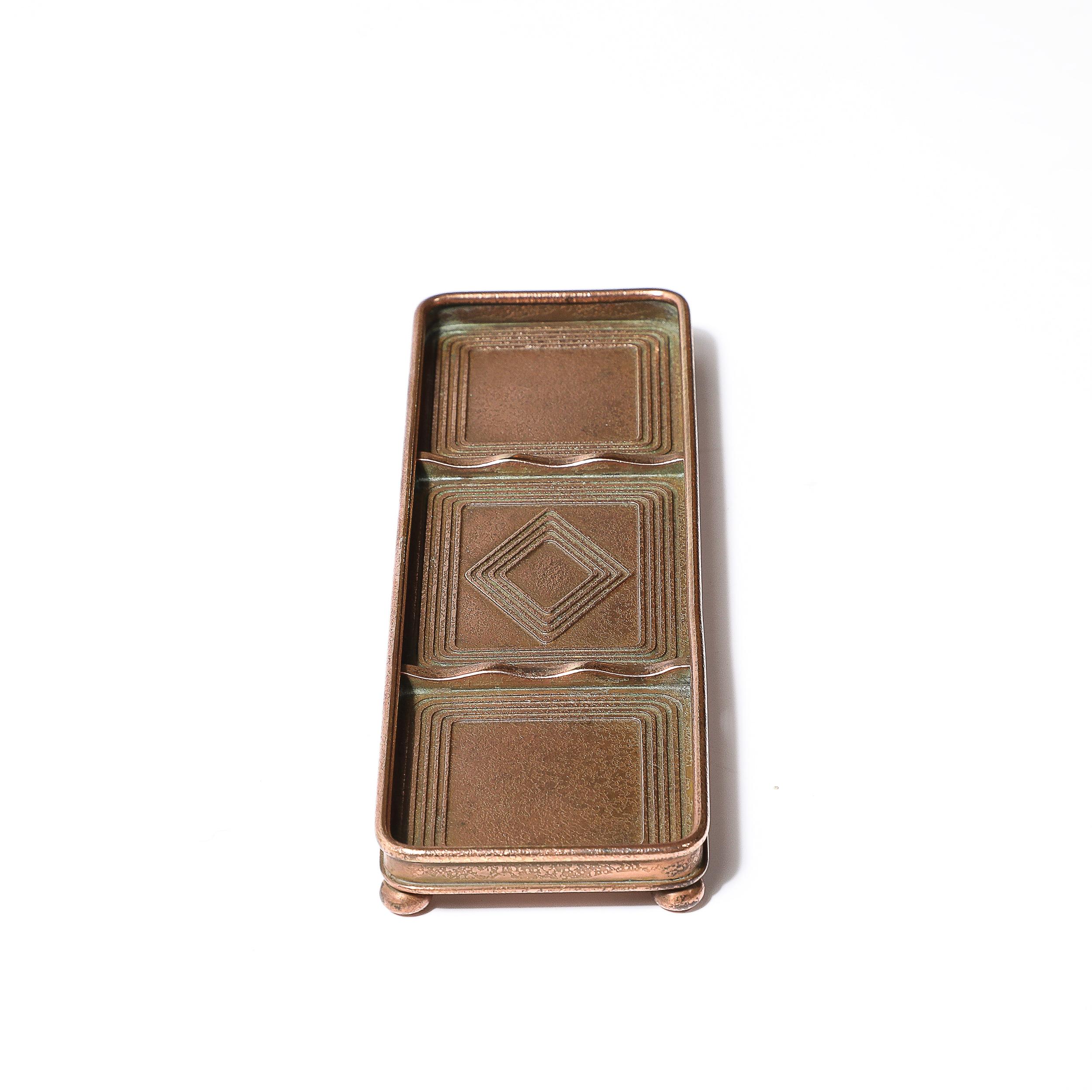 Tiffany Studios Bronze  Pen Holder in the Graduate Pattern 4