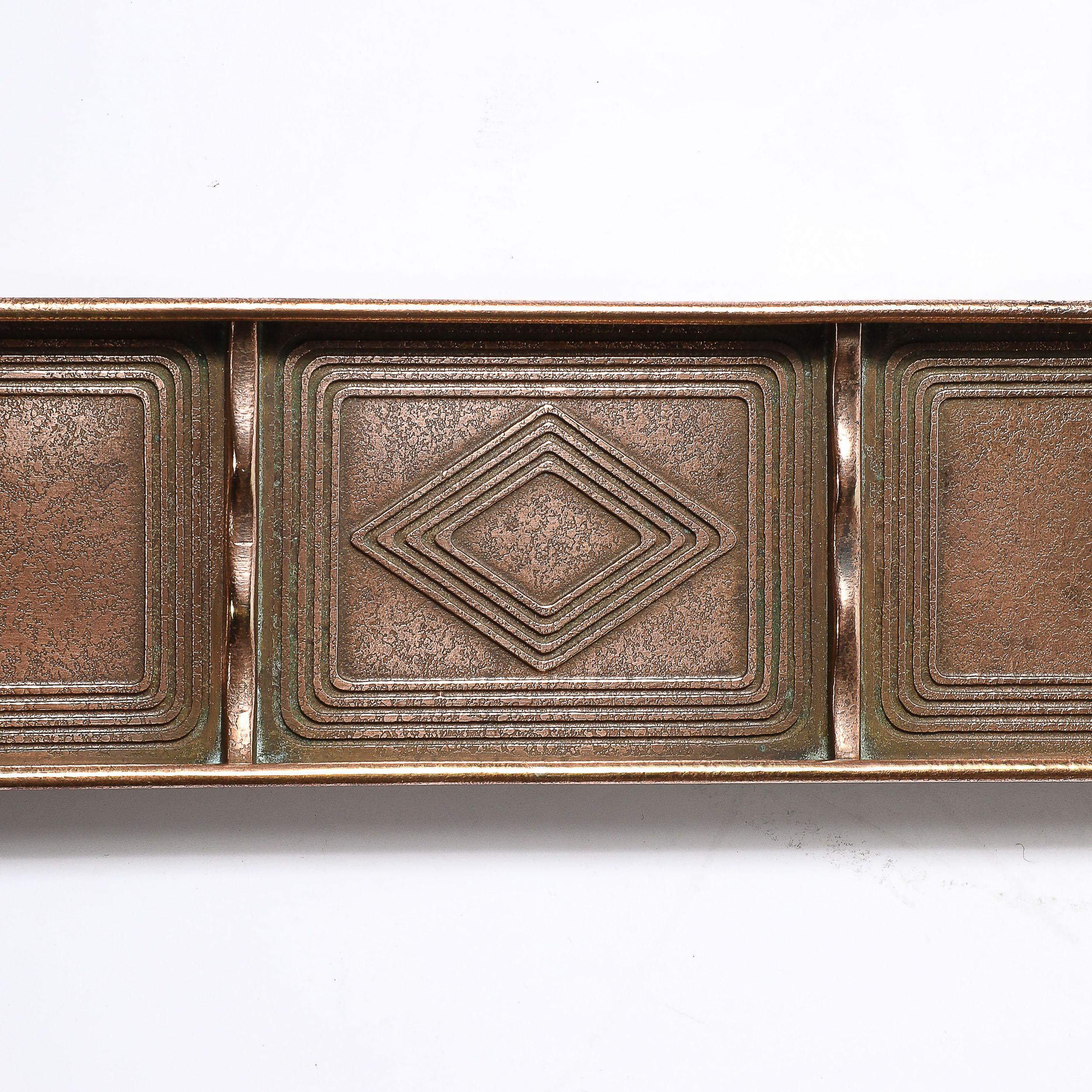 Tiffany Studios Bronze  Pen Holder in the Graduate Pattern 7