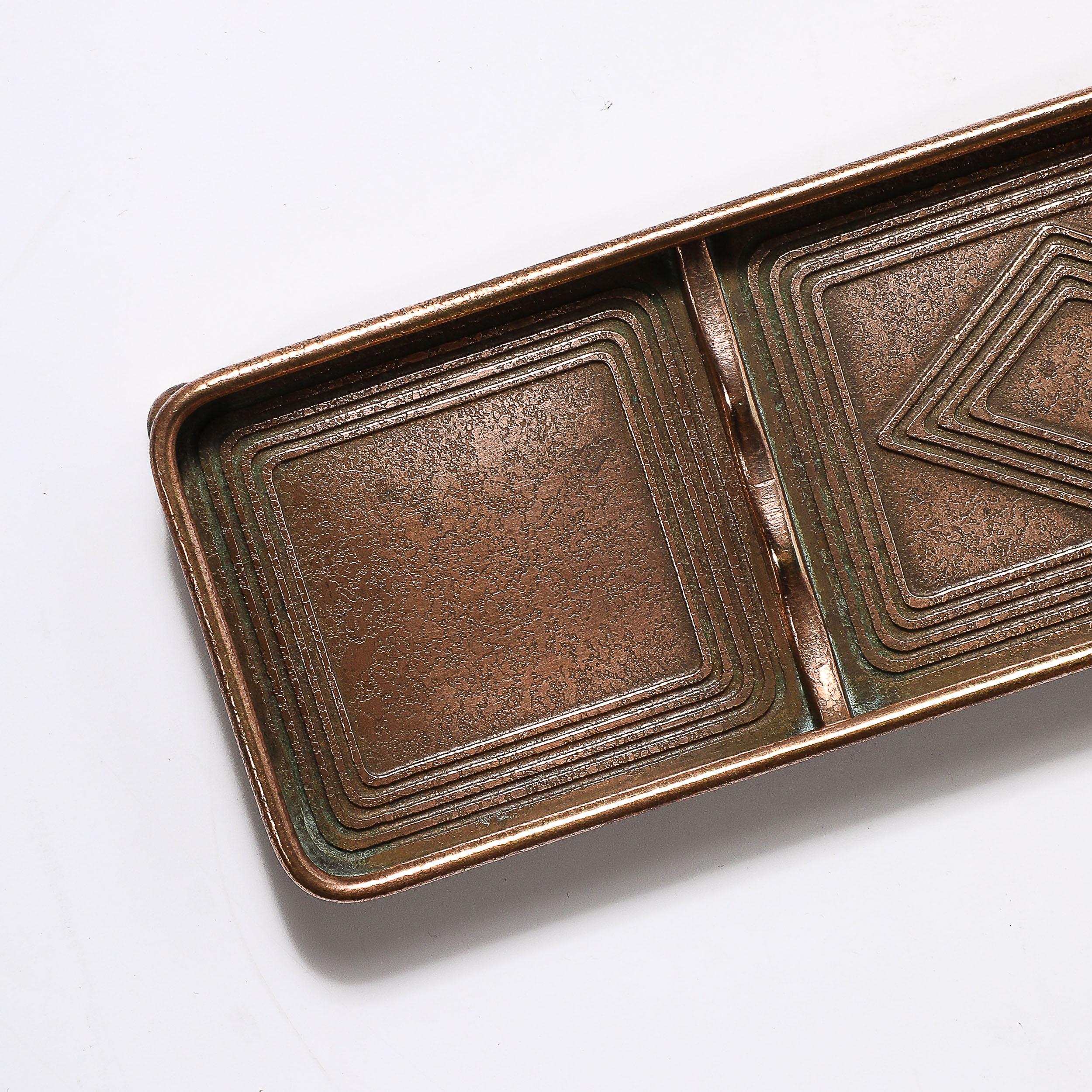 Tiffany Studios Bronze  Pen Holder in the Graduate Pattern 8