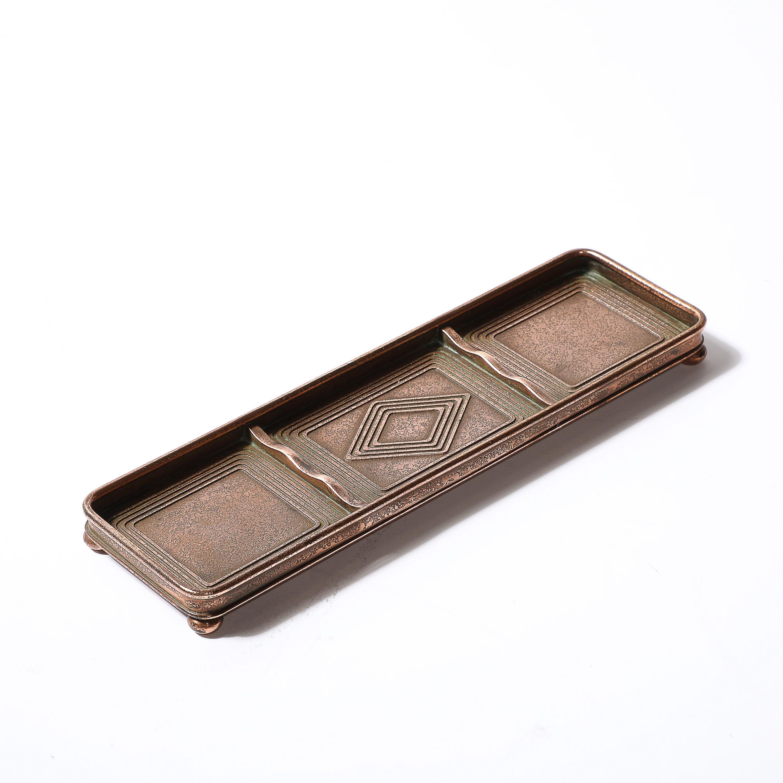 Art Nouveau Tiffany Studios Bronze  Pen Holder in the Graduate Pattern