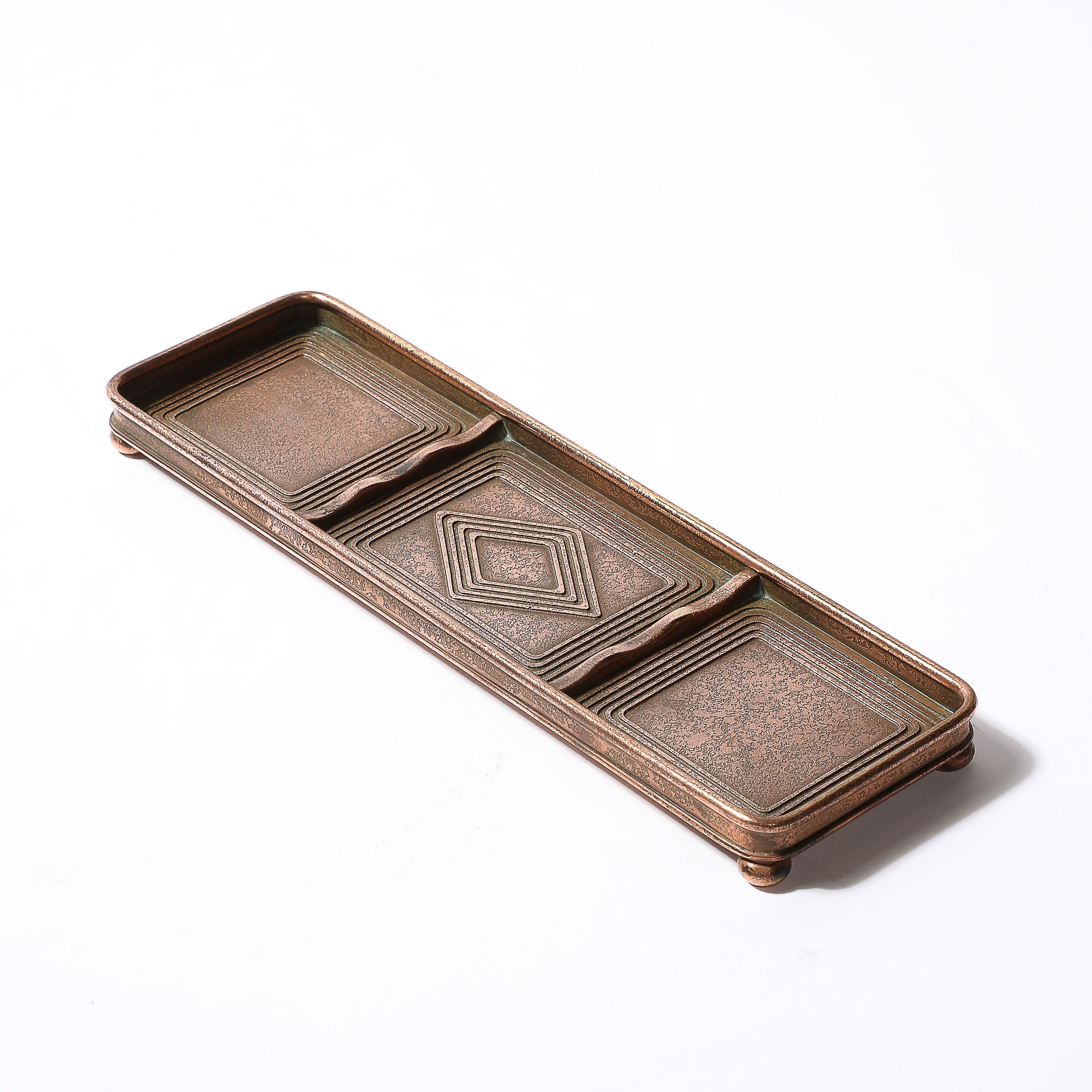 Tiffany Studios Bronze  Pen Holder in the Graduate Pattern In Excellent Condition In New York, NY