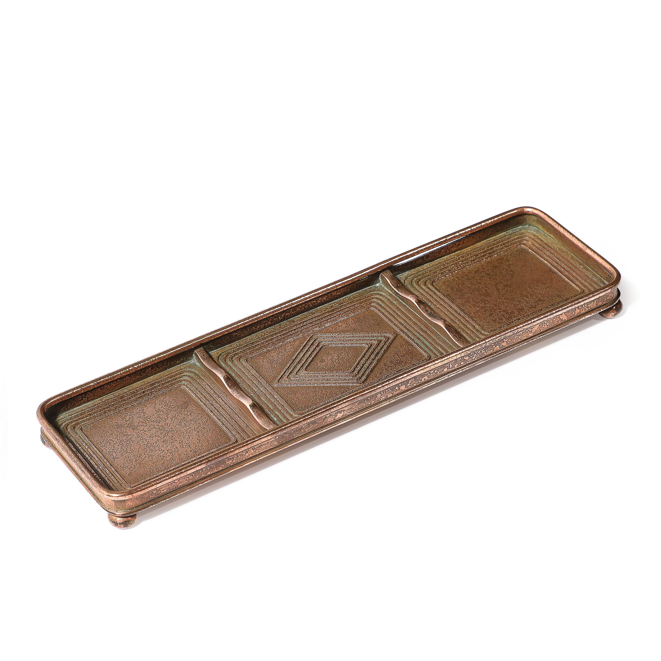 Tiffany Studios Bronze  Pen Holder in the Graduate Pattern 1