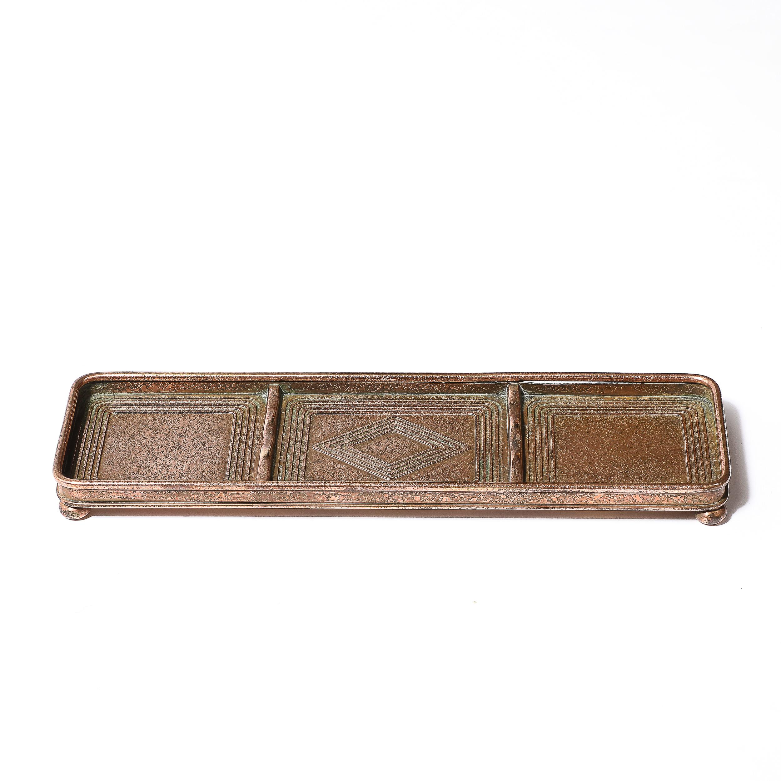 Tiffany Studios Bronze  Pen Holder in the Graduate Pattern 2