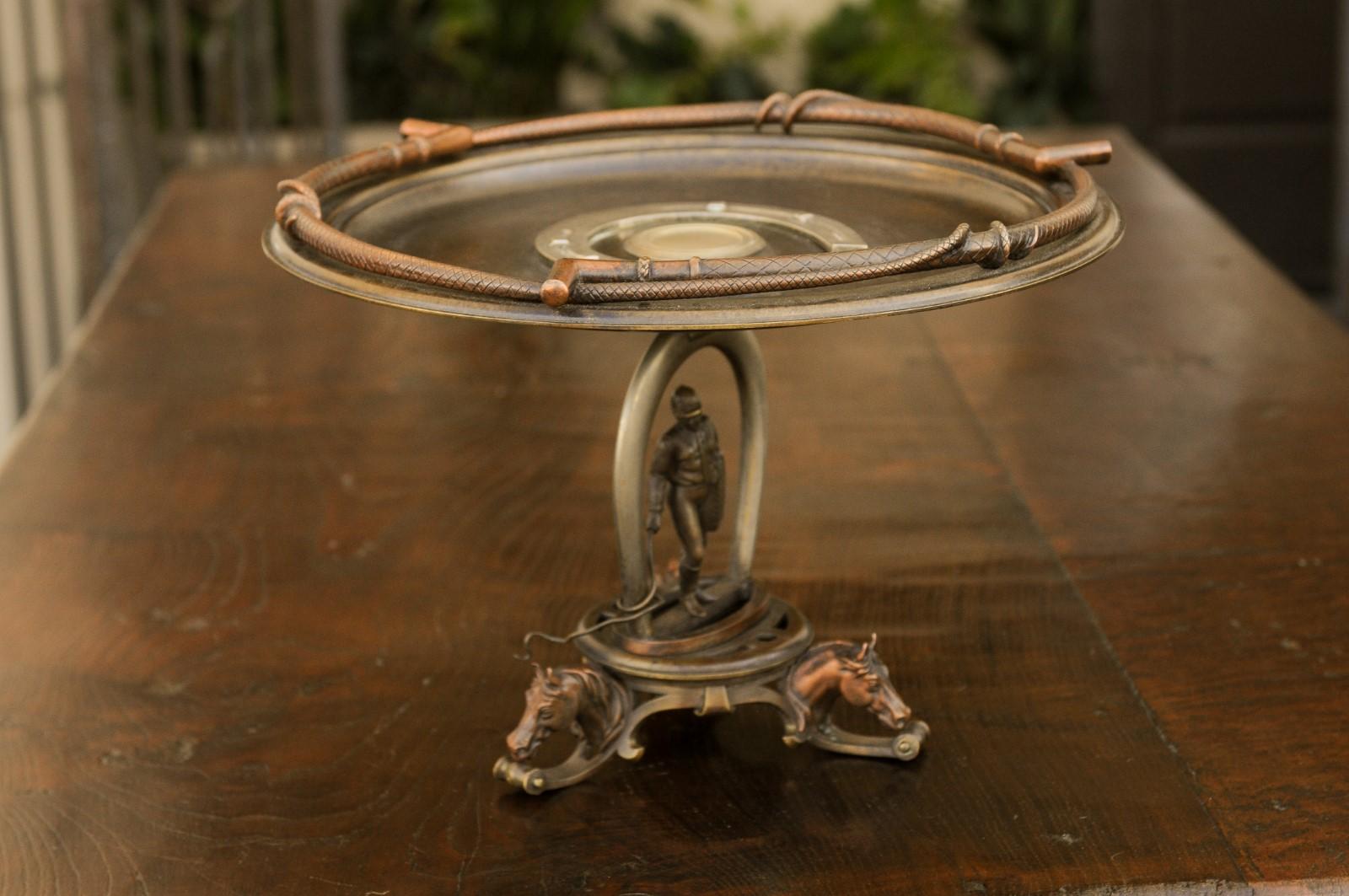 Tiffany Studios Bronze Tazza Centrepiece with Equestrian Motifs, circa 1920 3