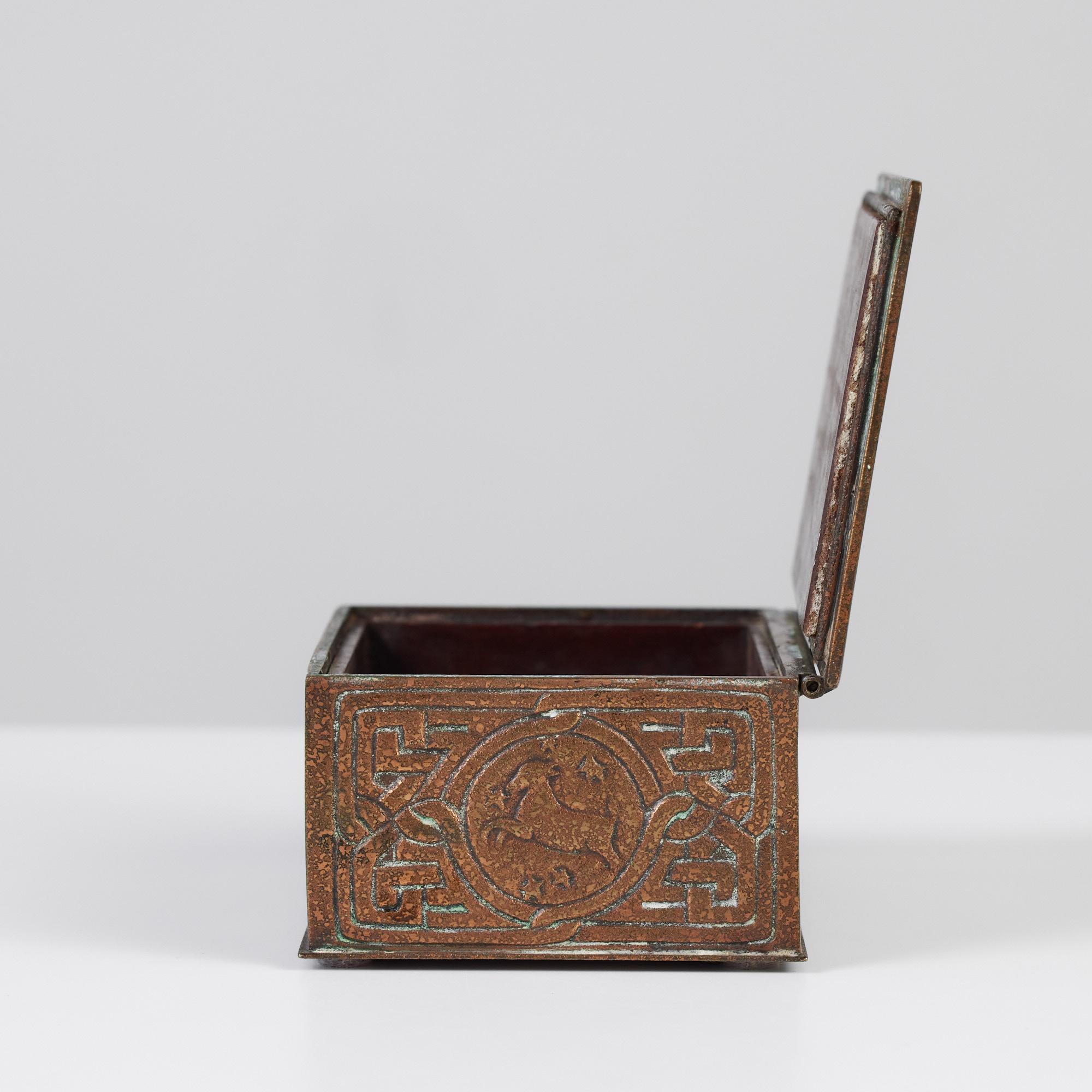 Tiffany Studios Bronze Zodiac Cigarette Box 5