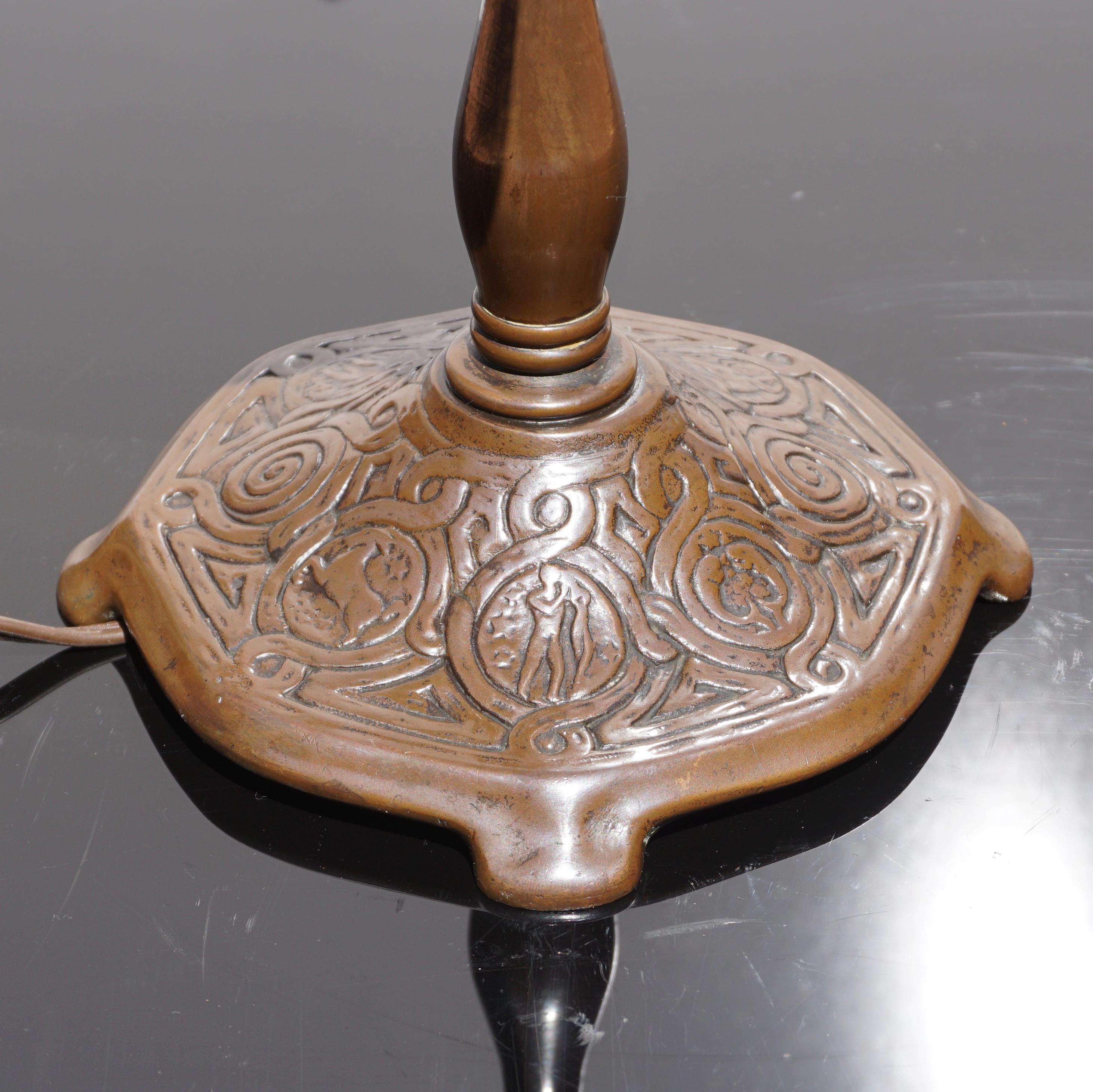 American Tiffany Studios Bronze Zodiac Table Lamp