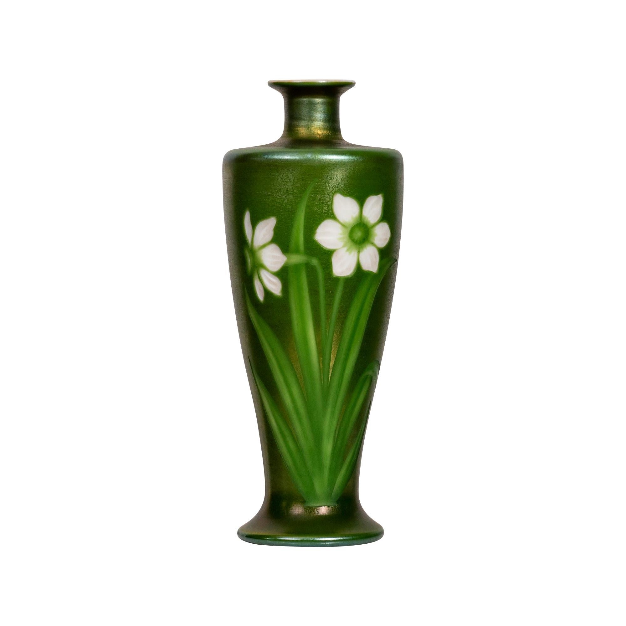 Tiffany Studios Carved Cameo "Flower" Vase For Sale