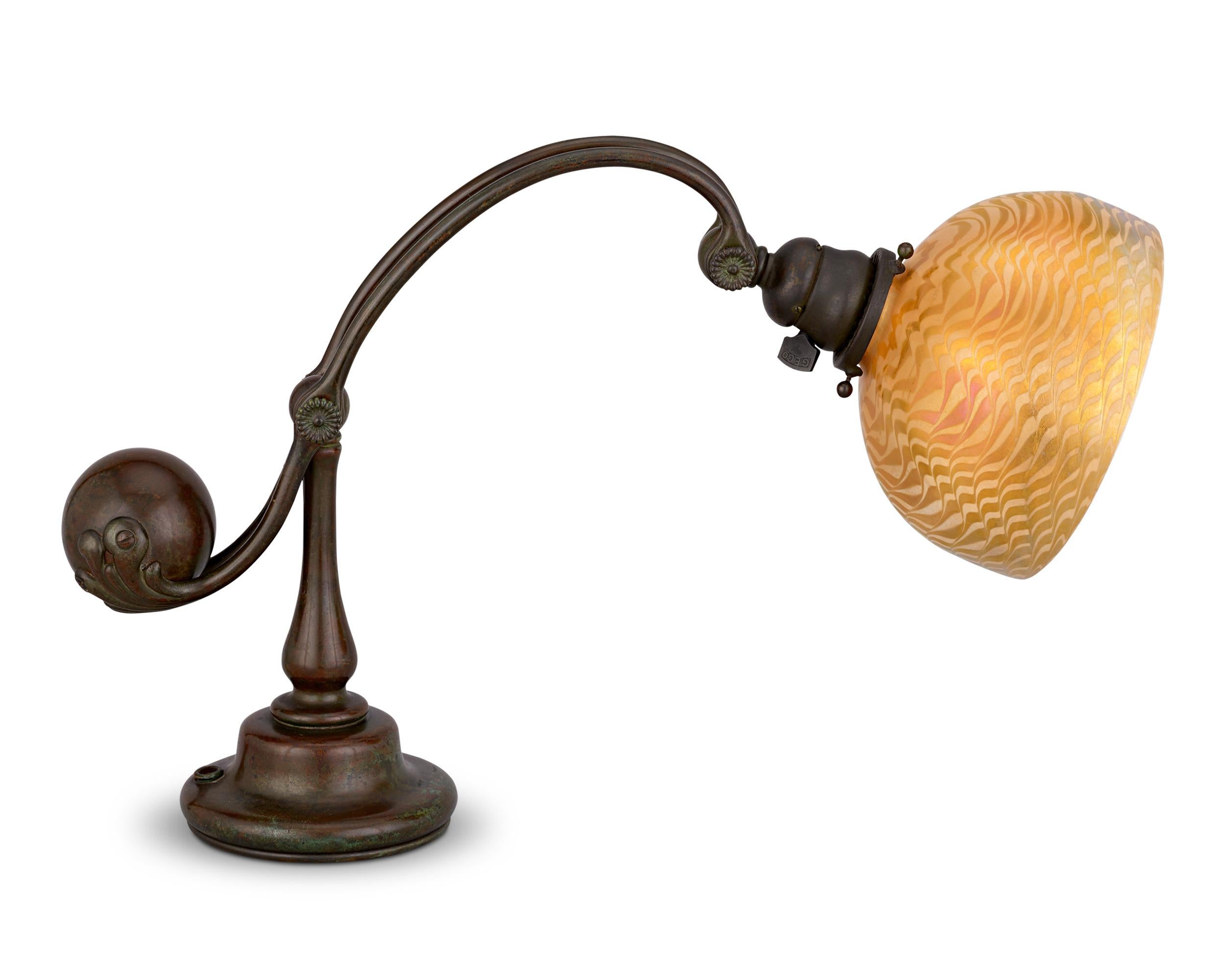 Art Nouveau Tiffany Studios Counterbalance Desk Lamp For Sale