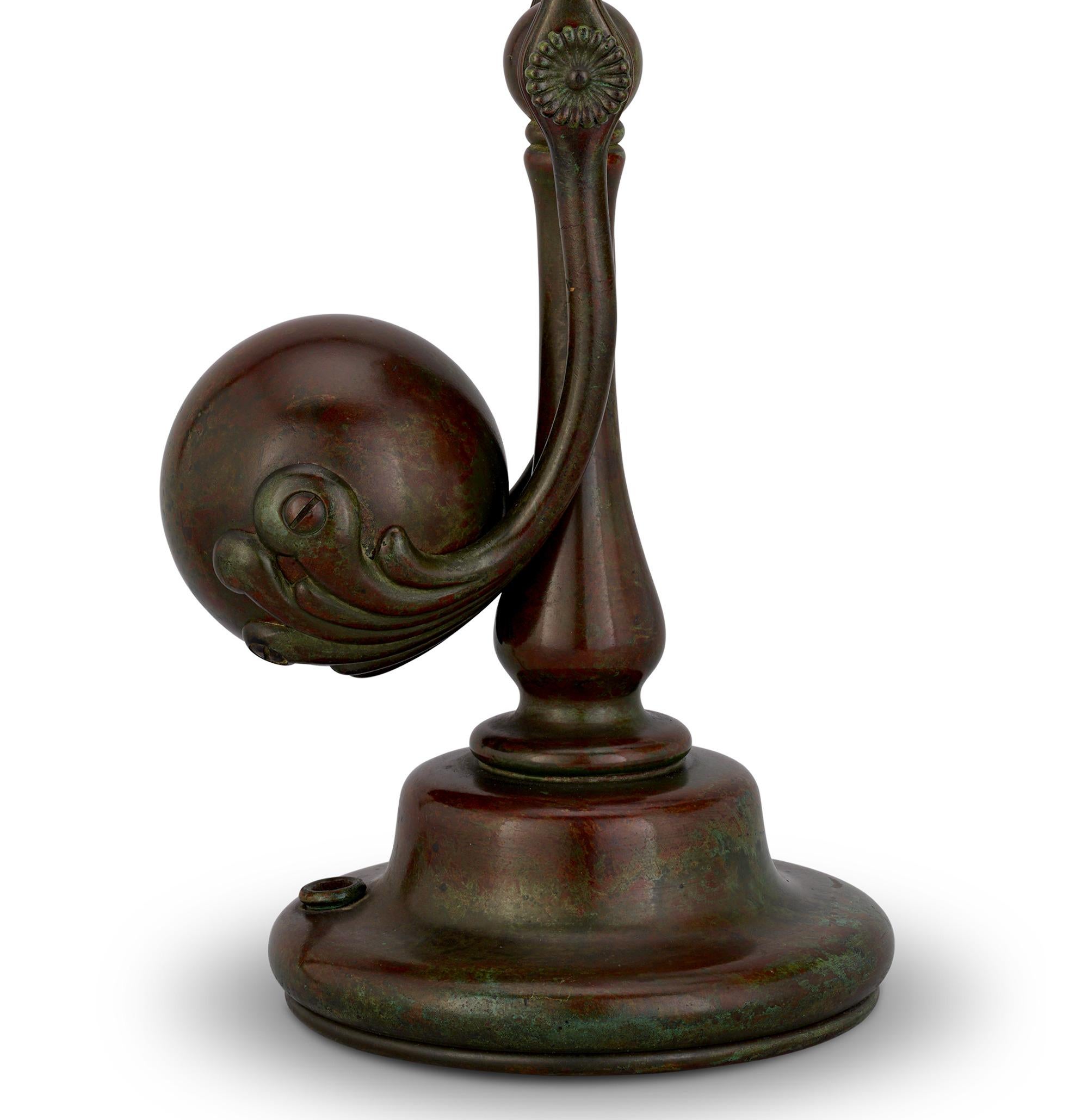 Patinated Tiffany Studios Counterbalance Desk Lamp For Sale
