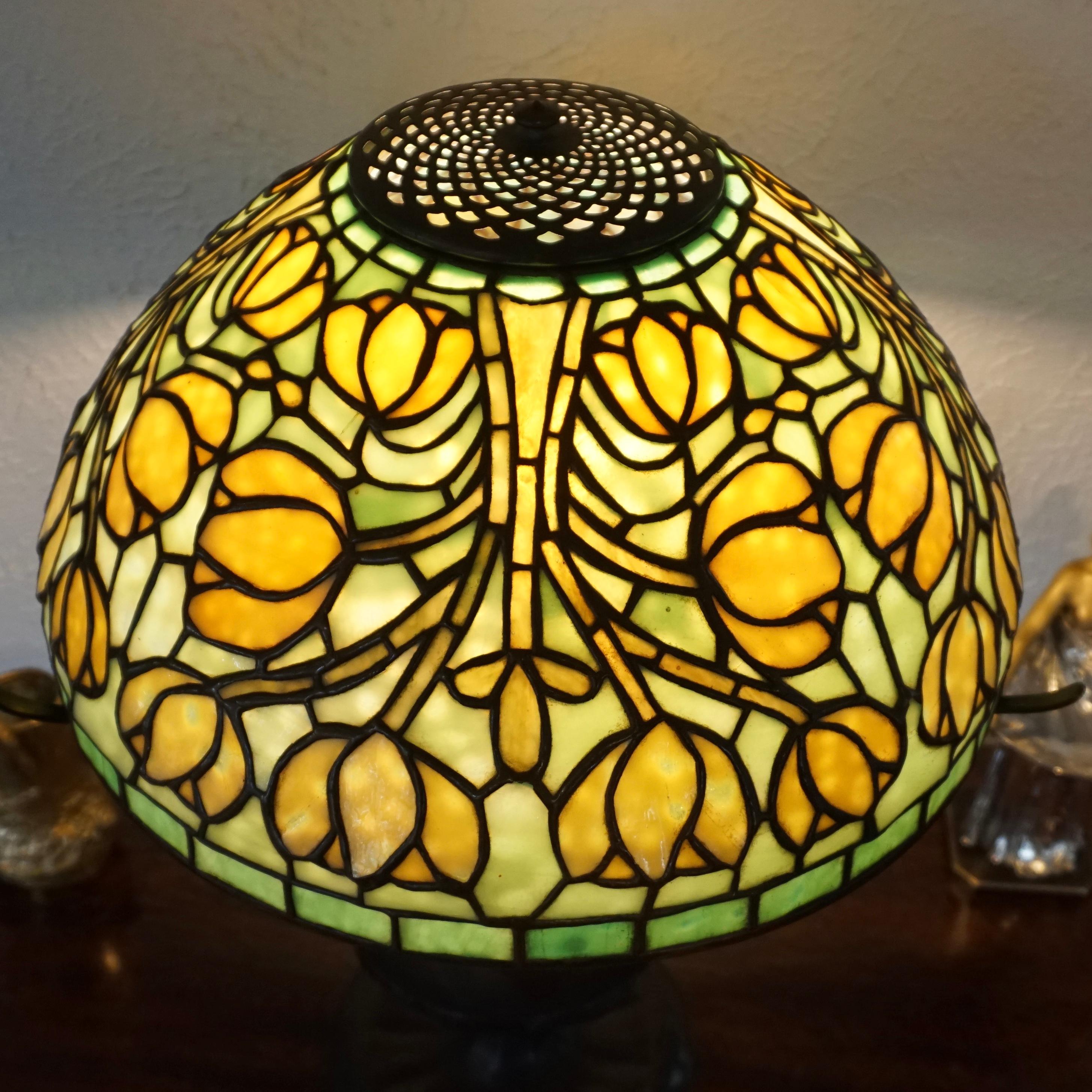 Bronze Tiffany Studios Crocus Table Lamp