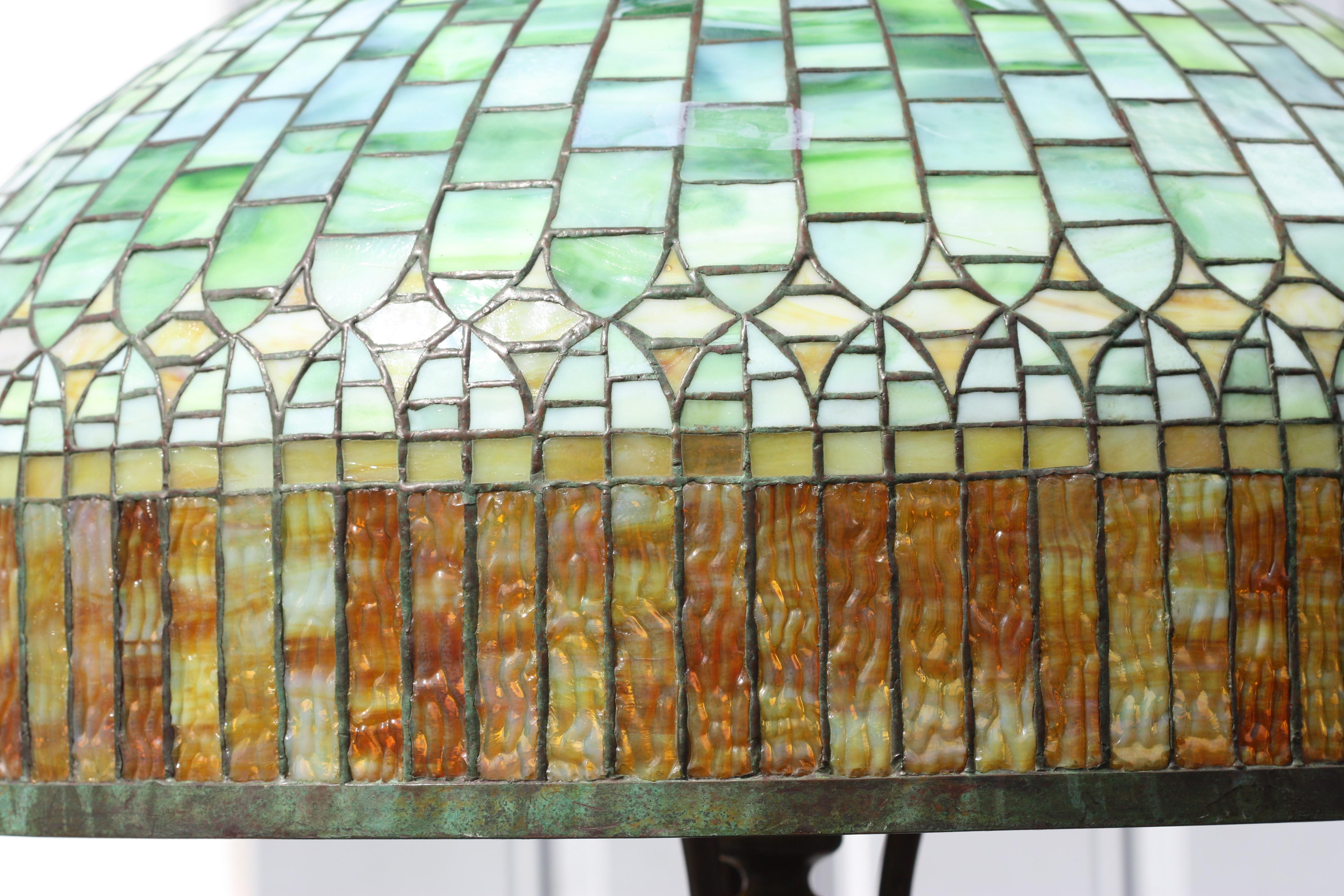 Glass Tiffany Studios “Curtain Border” Floor Lamp 1899-1920 For Sale