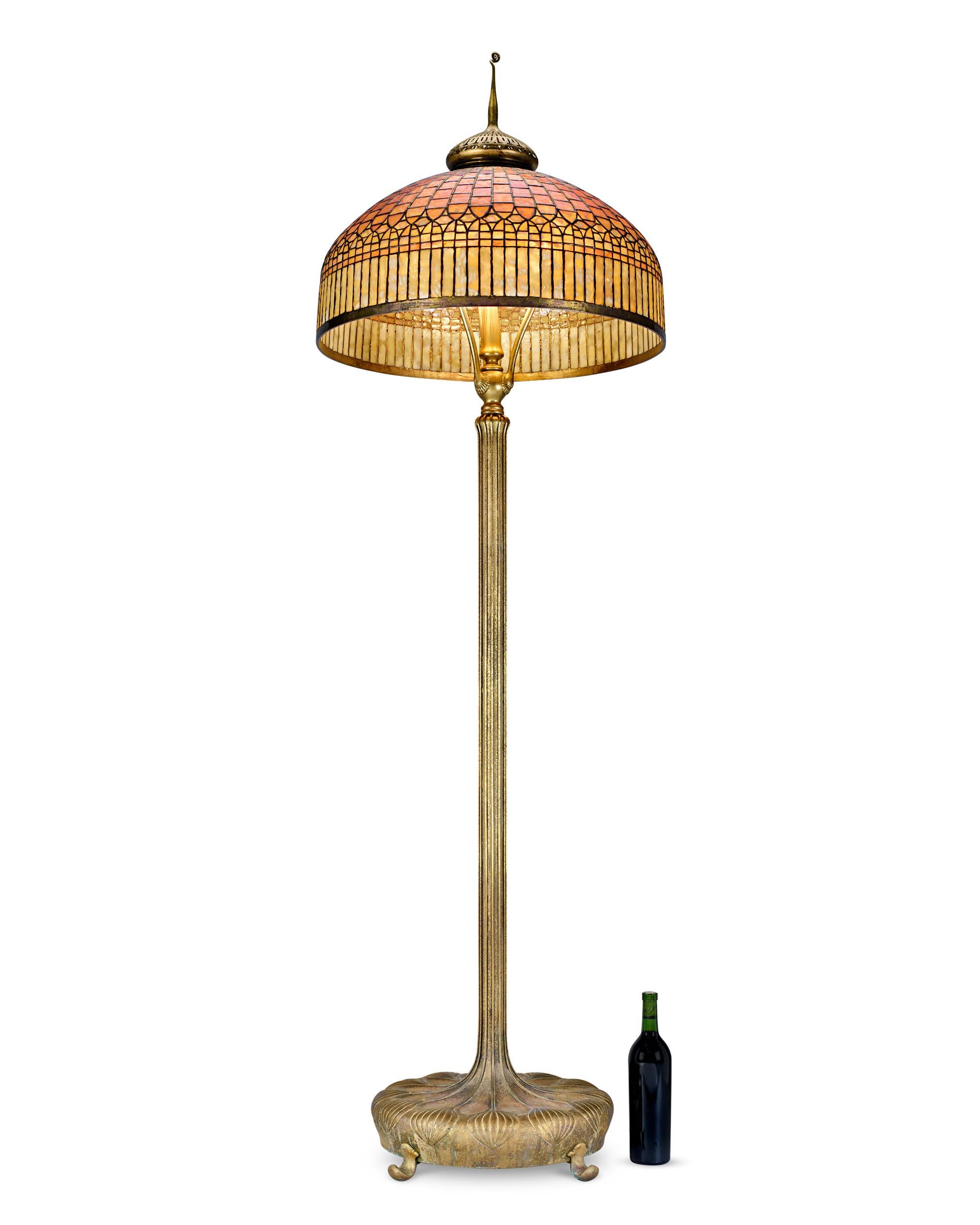 Bronze Tiffany Studios Curtain Border Floor Lamp