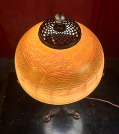Tiffany Studios Damascene Lamp Shade on Early Urn Base