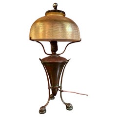 Tiffany Studios Damascene Lamp Shade on Early Urn Base