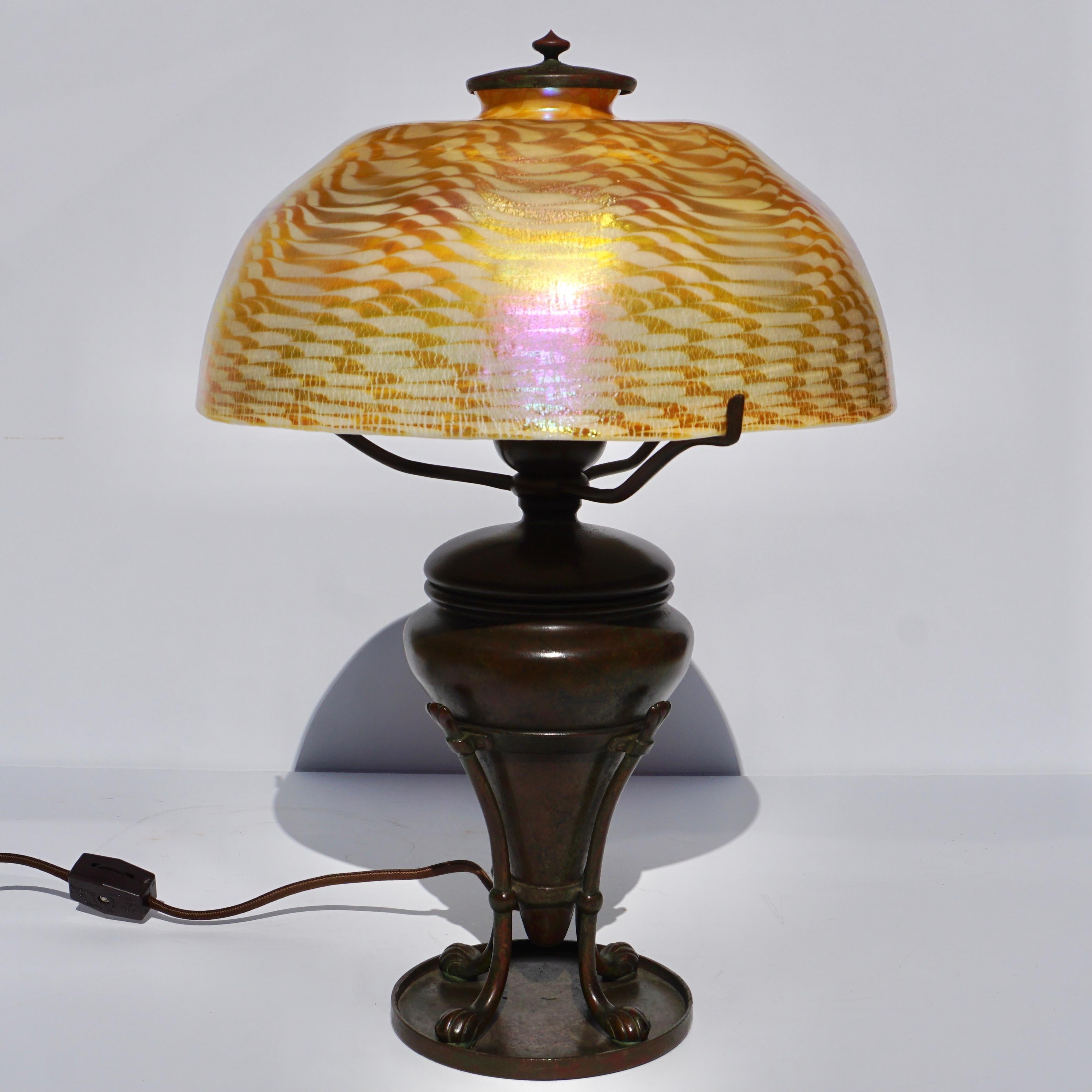 Tiffany Studios Damascene Table Lamp In Good Condition In Dallas, TX