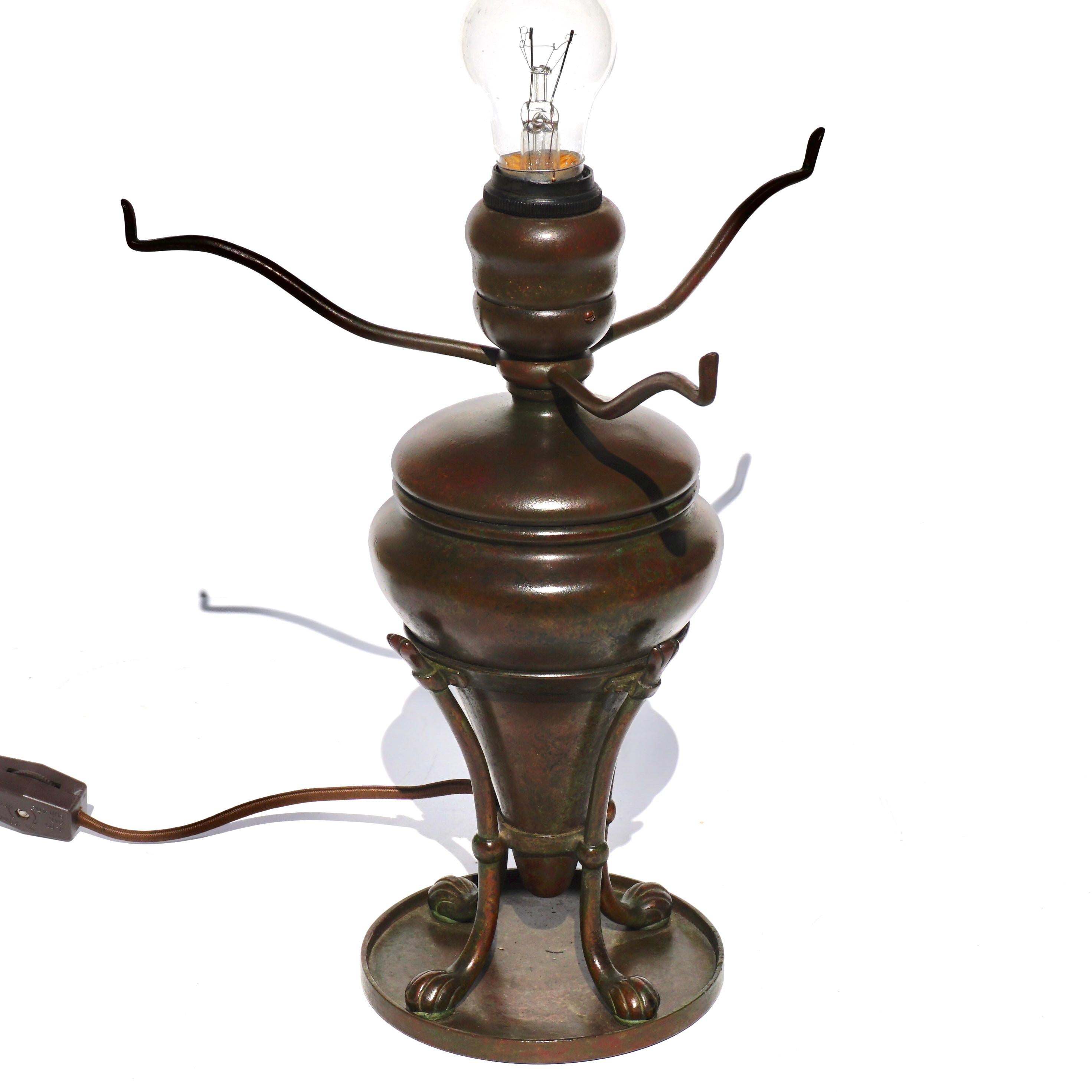 Bronze Tiffany Studios Damascene Table Lamp