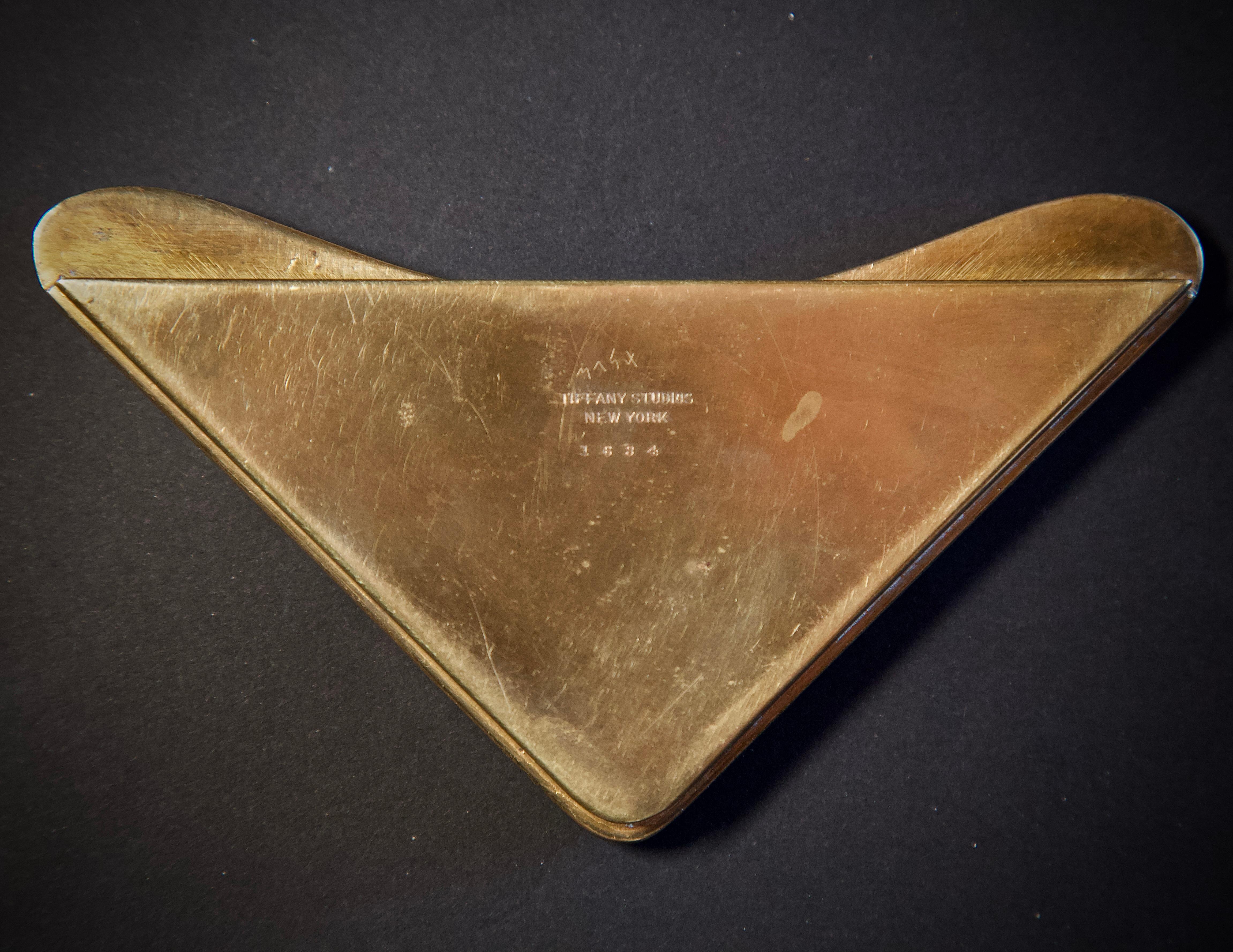 TIFFANY Studios Desk Set Bronze Blotter Corners Rare 