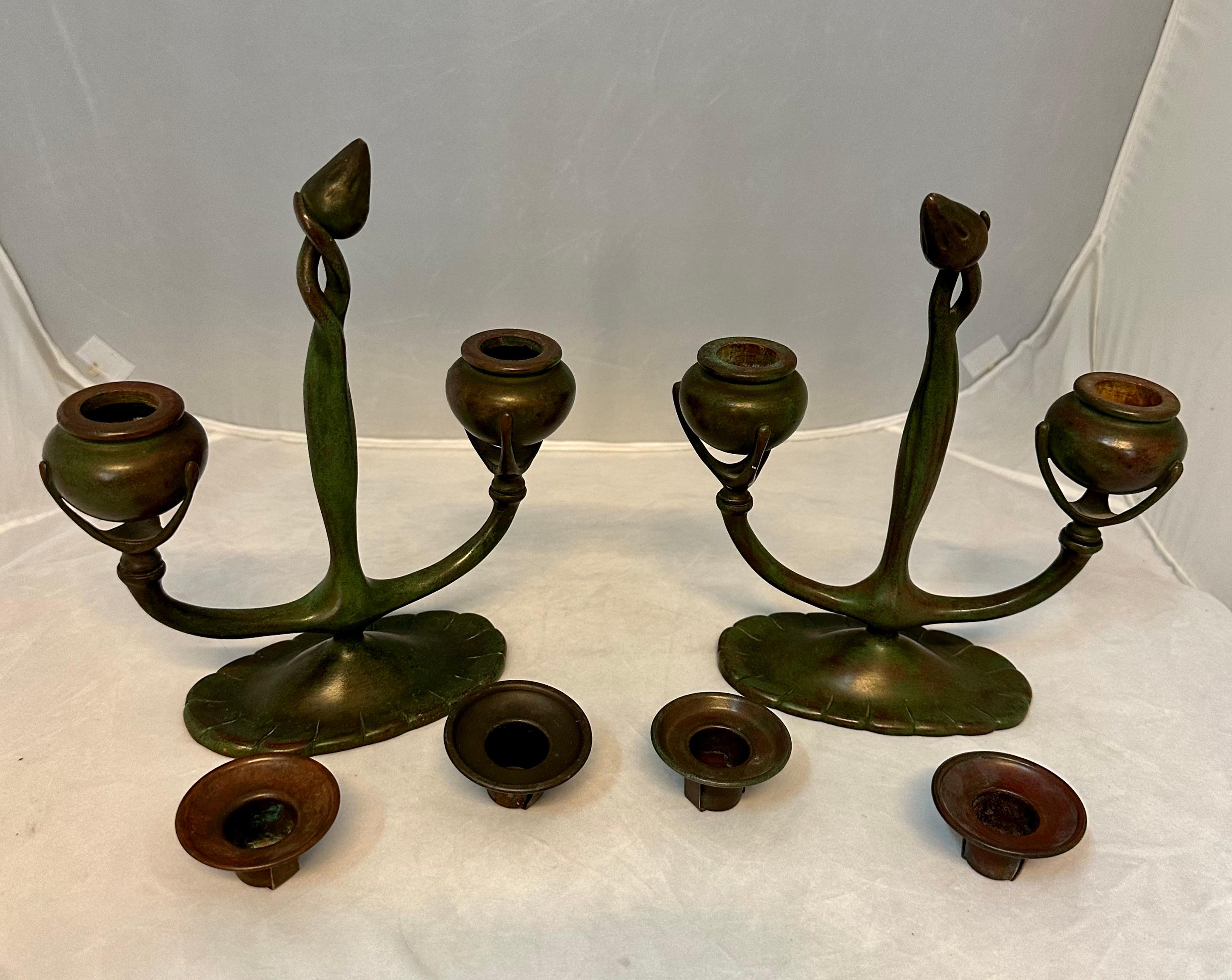 Candelabro de doble brazo Tiffany Studios Estadounidense en venta