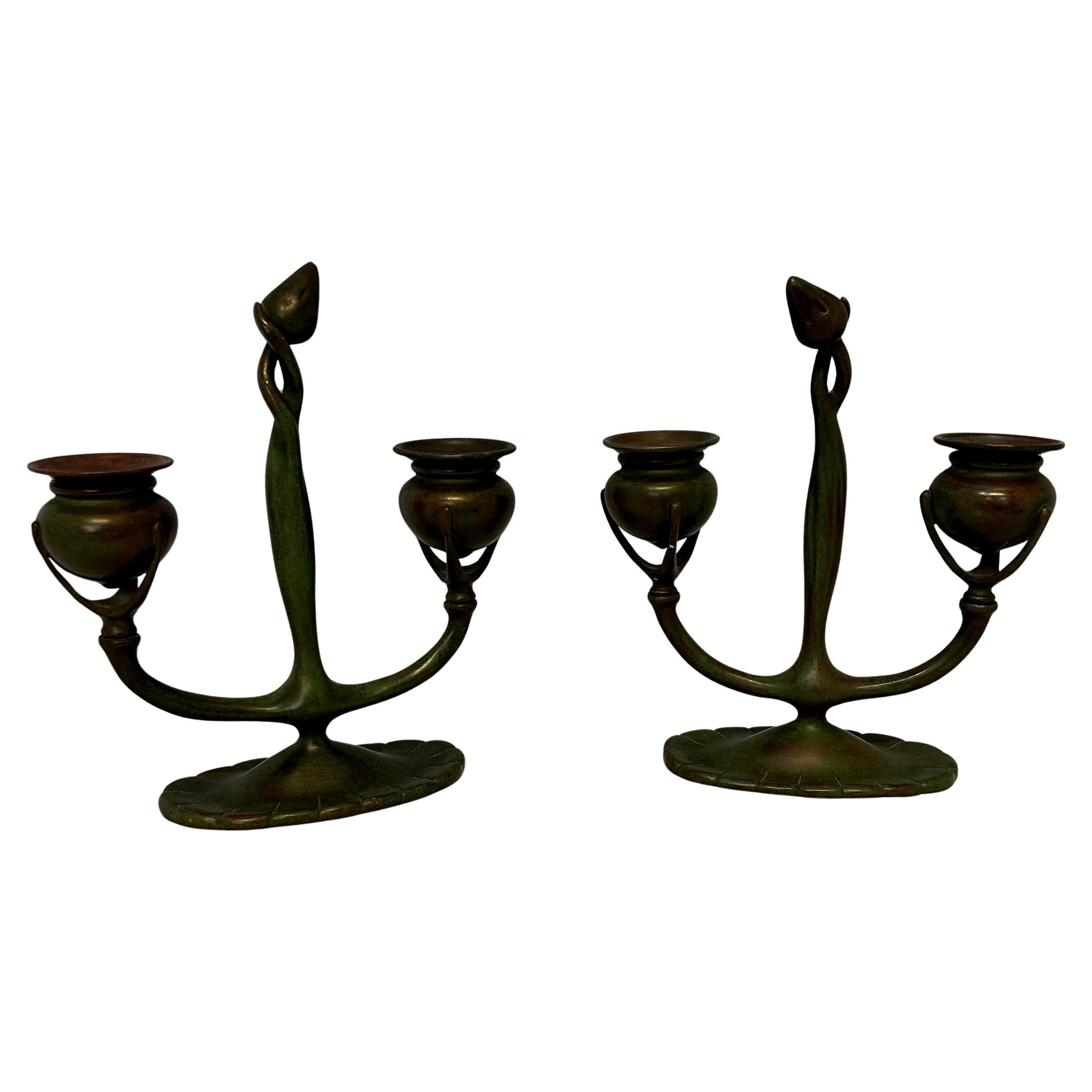 Candélabre à double bras Tiffany Studios