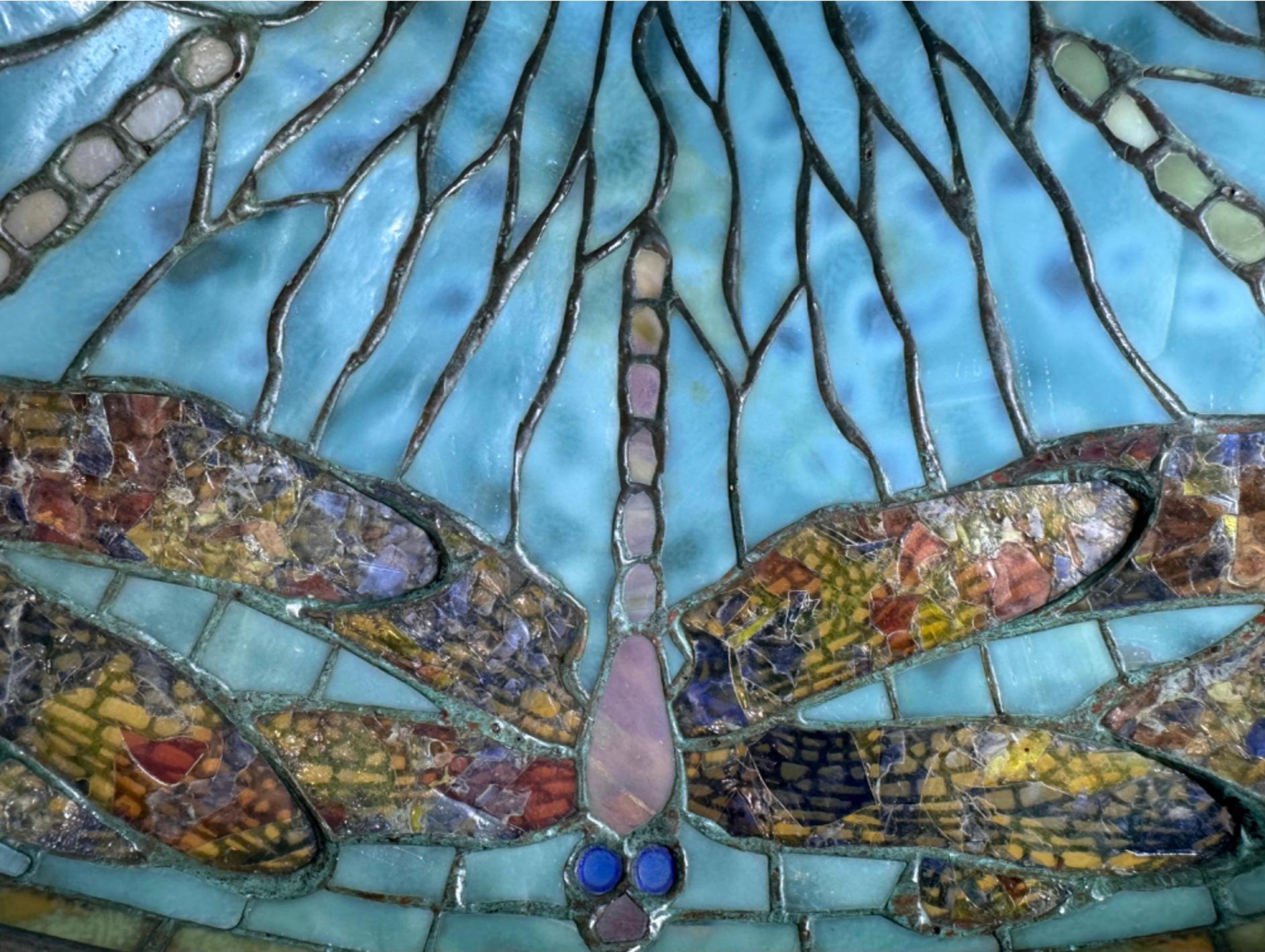 Tiffany Studios Dragonfly Diachronic Confetti Table Lamp For Sale 4